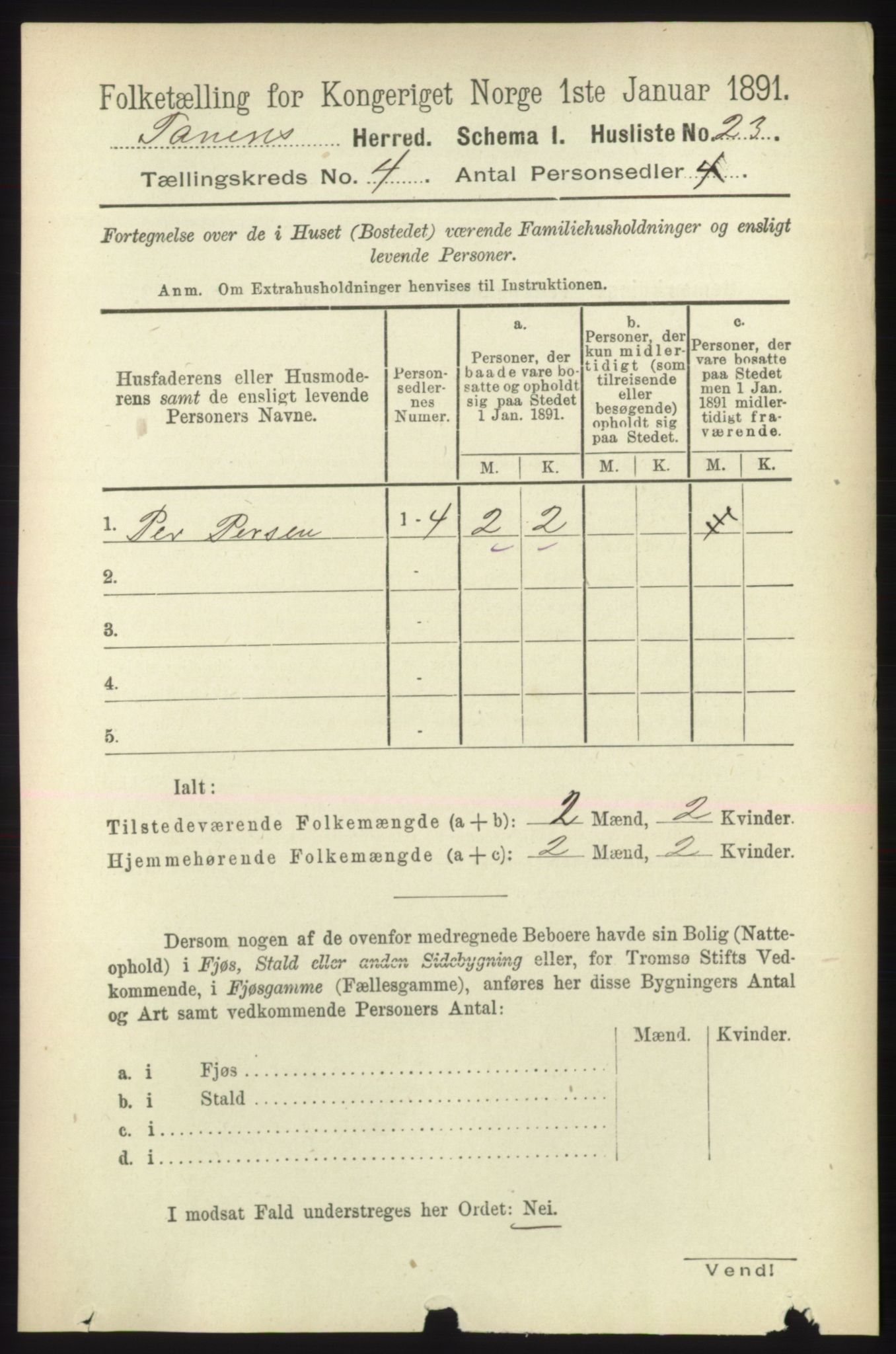 RA, 1891 census for 2025 Tana, 1891, p. 1738