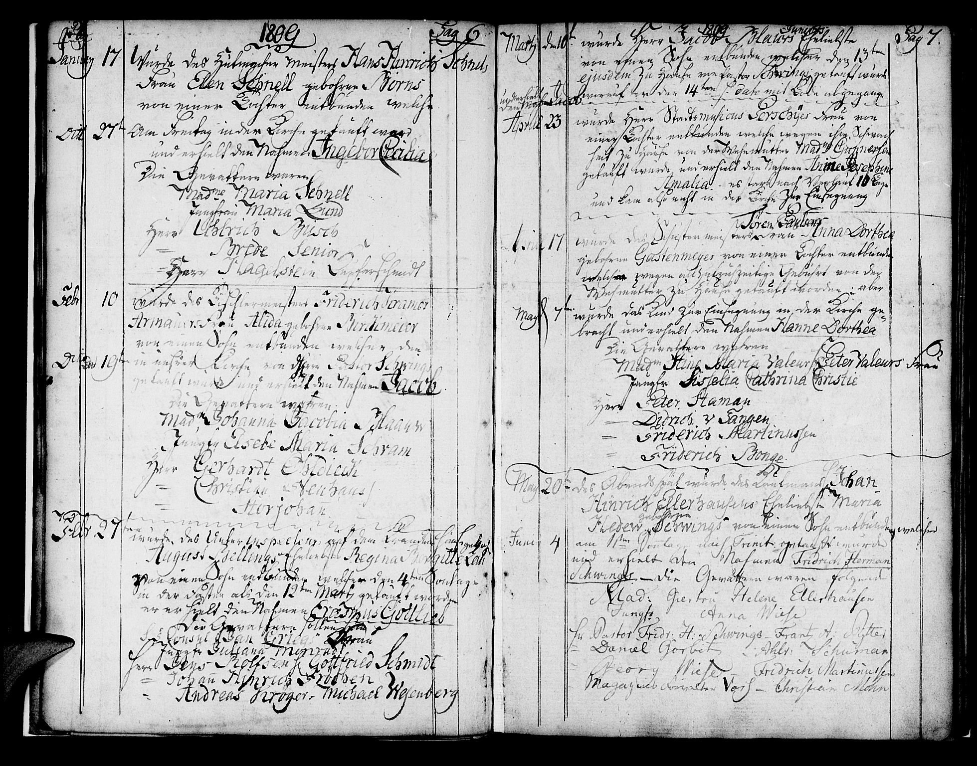 Mariakirken Sokneprestembete, SAB/A-76901/H/Haa/L0004: Parish register (official) no. A 4, 1807-1815, p. 6-7