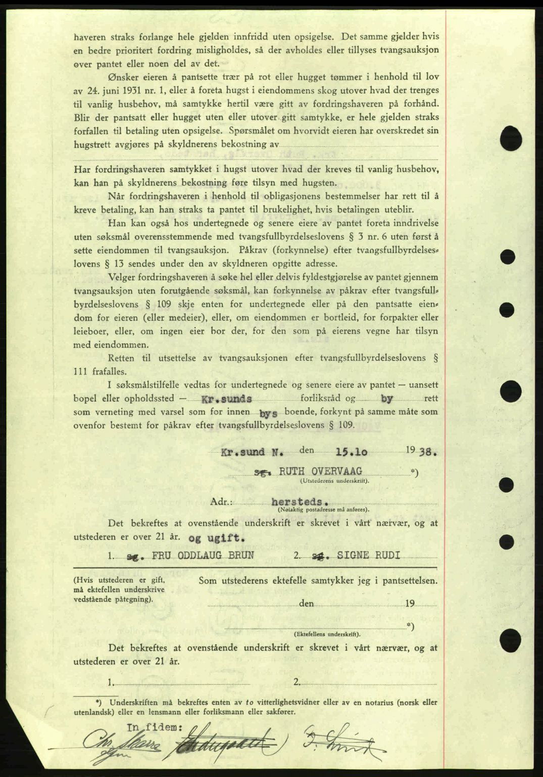 Kristiansund byfogd, SAT/A-4587/A/27: Mortgage book no. 31, 1938-1939, Diary no: : 796/1938