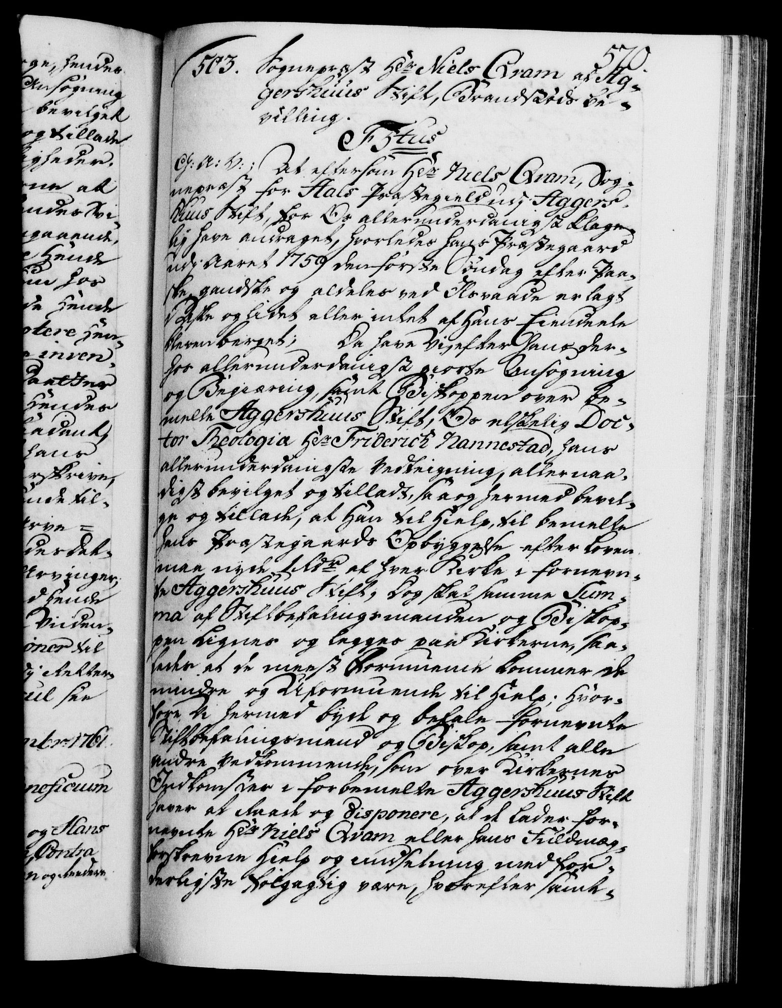 Danske Kanselli 1572-1799, AV/RA-EA-3023/F/Fc/Fca/Fcaa/L0041: Norske registre, 1760-1762, p. 570a