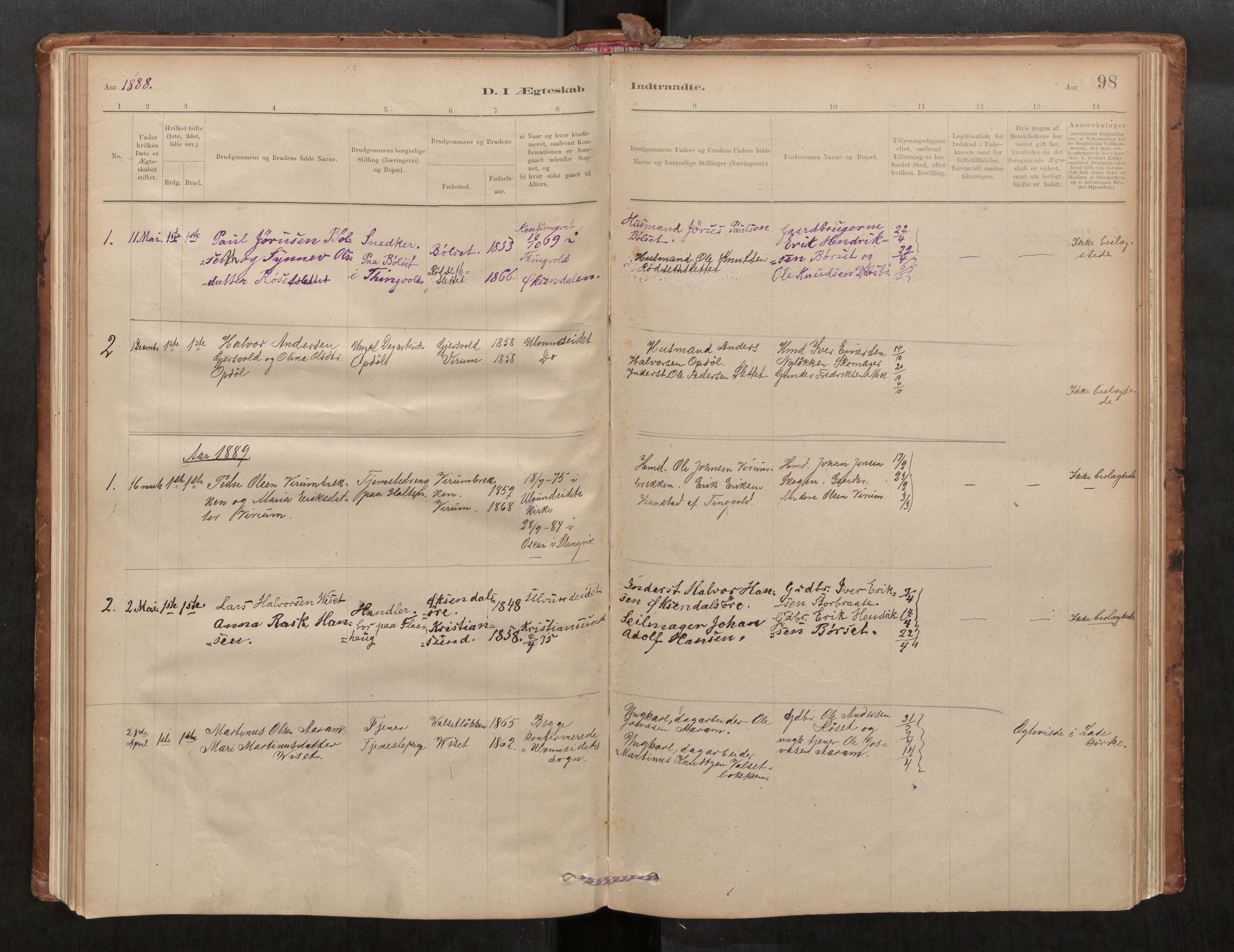 Parish register (official) no. 1, 1886-1908, p. 98