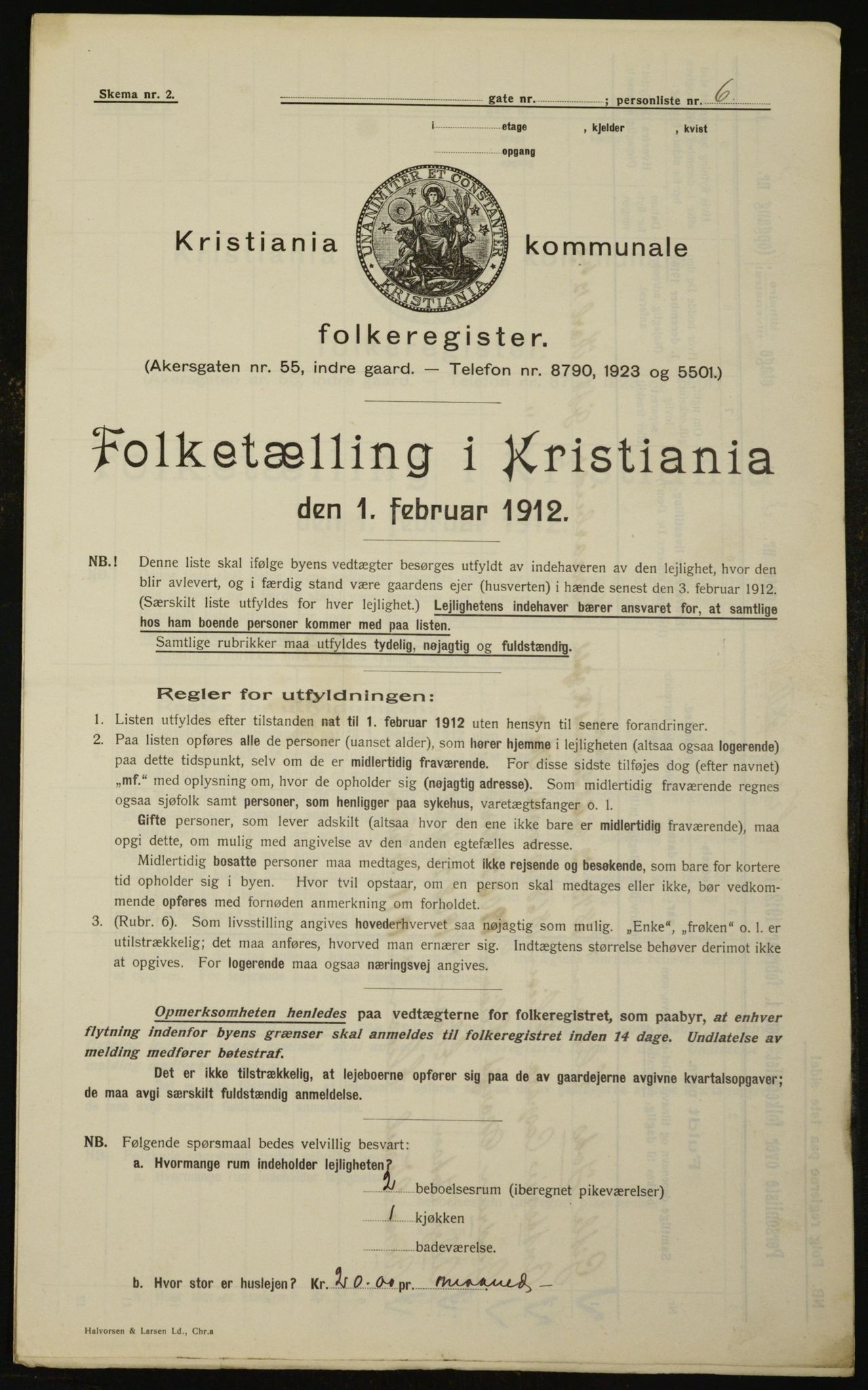 OBA, Municipal Census 1912 for Kristiania, 1912, p. 48584