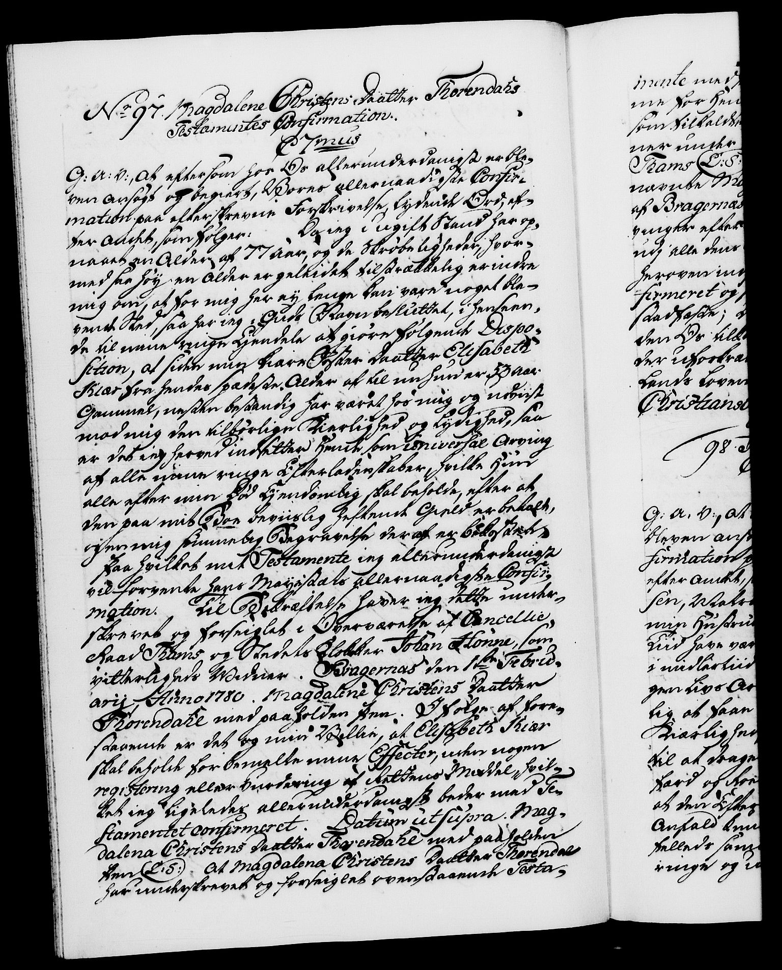 Danske Kanselli 1572-1799, RA/EA-3023/F/Fc/Fca/Fcaa/L0048: Norske registre, 1779-1781, p. 252b