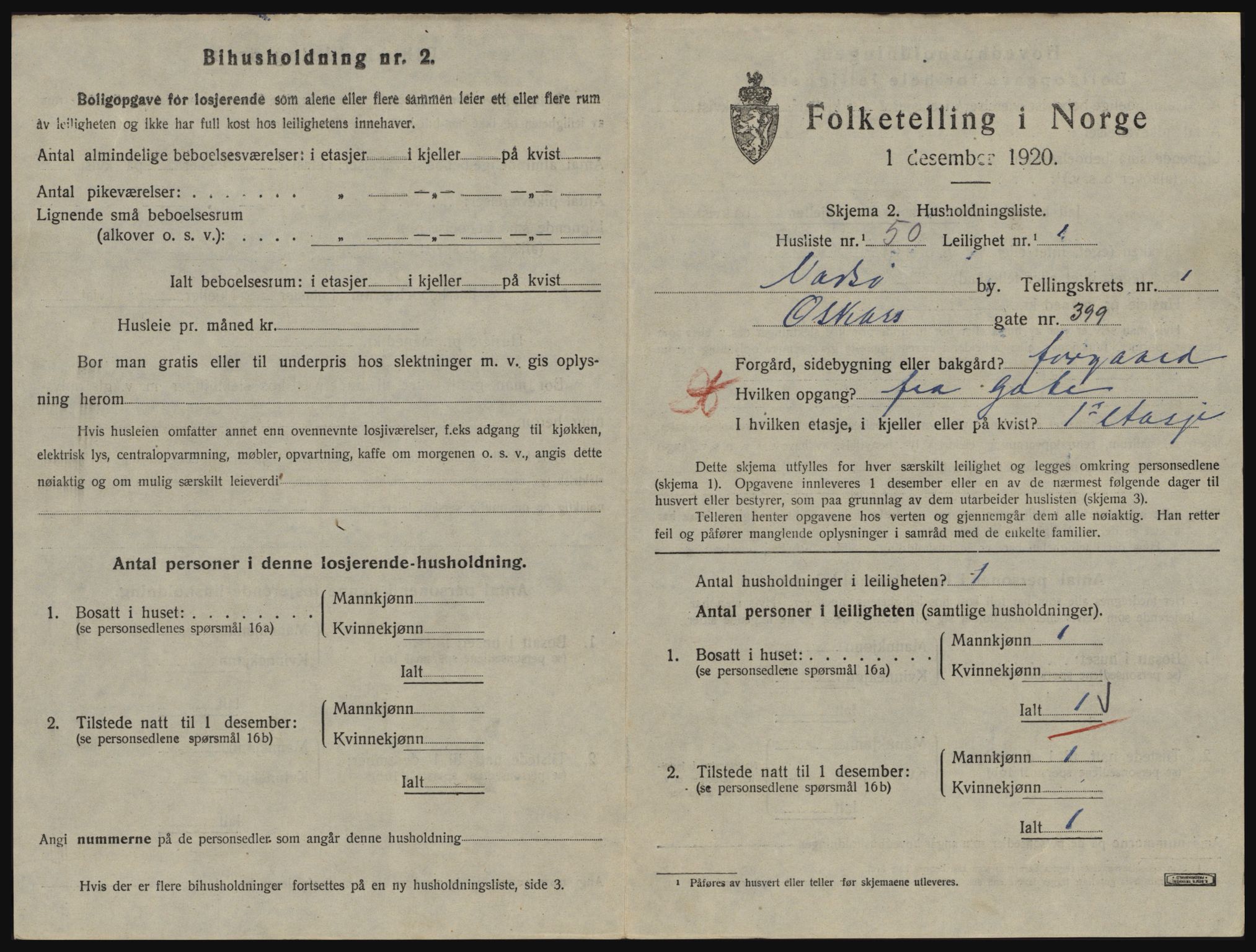 SATØ, 1920 census for Vadsø, 1920, p. 706