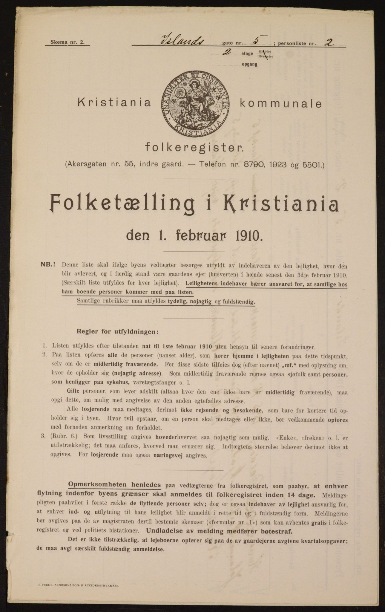 OBA, Municipal Census 1910 for Kristiania, 1910, p. 43404