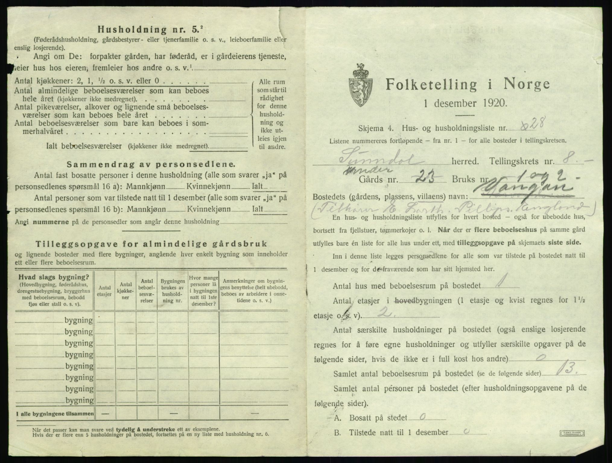 SAT, 1920 census for Sunndal, 1920, p. 790