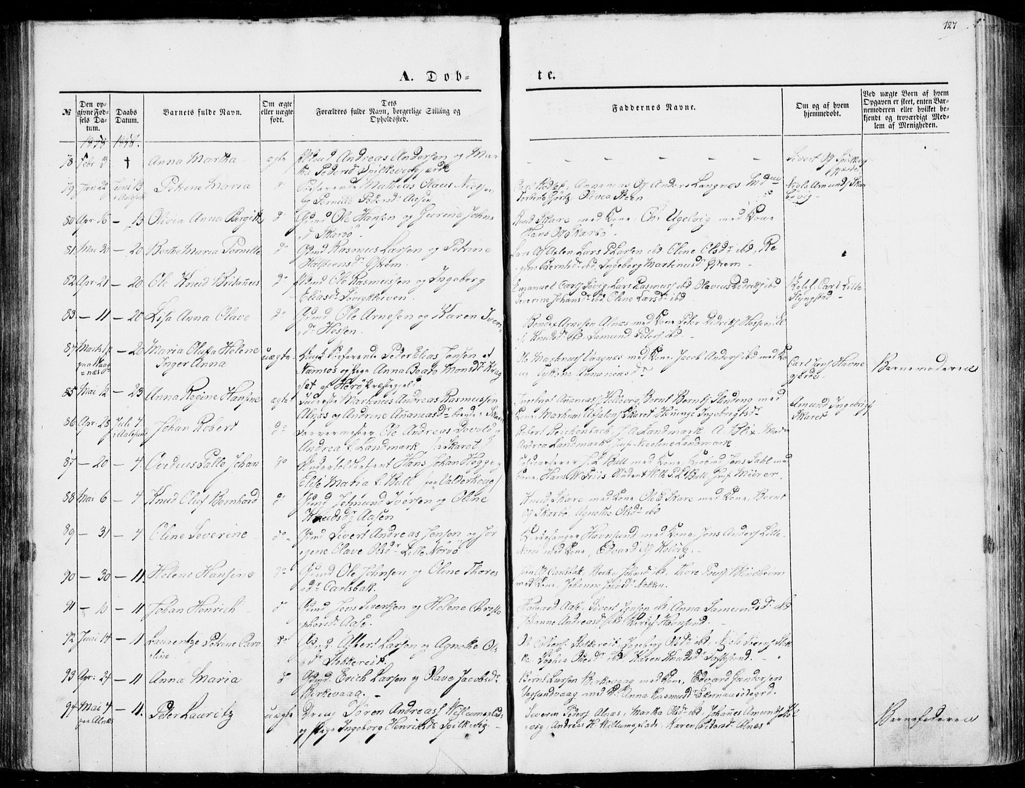 Ministerialprotokoller, klokkerbøker og fødselsregistre - Møre og Romsdal, AV/SAT-A-1454/528/L0397: Parish register (official) no. 528A08, 1848-1858, p. 127