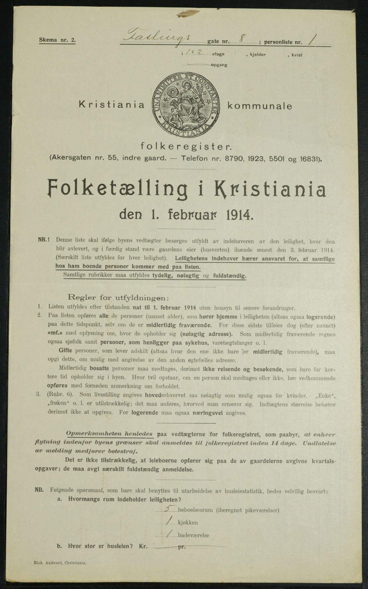 OBA, Municipal Census 1914 for Kristiania, 1914, p. 23824