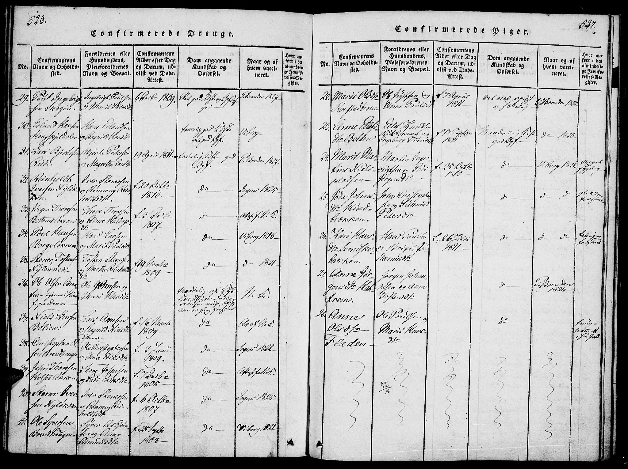 Lesja prestekontor, AV/SAH-PREST-068/H/Ha/Haa/L0004: Parish register (official) no. 4, 1820-1829, p. 526-527