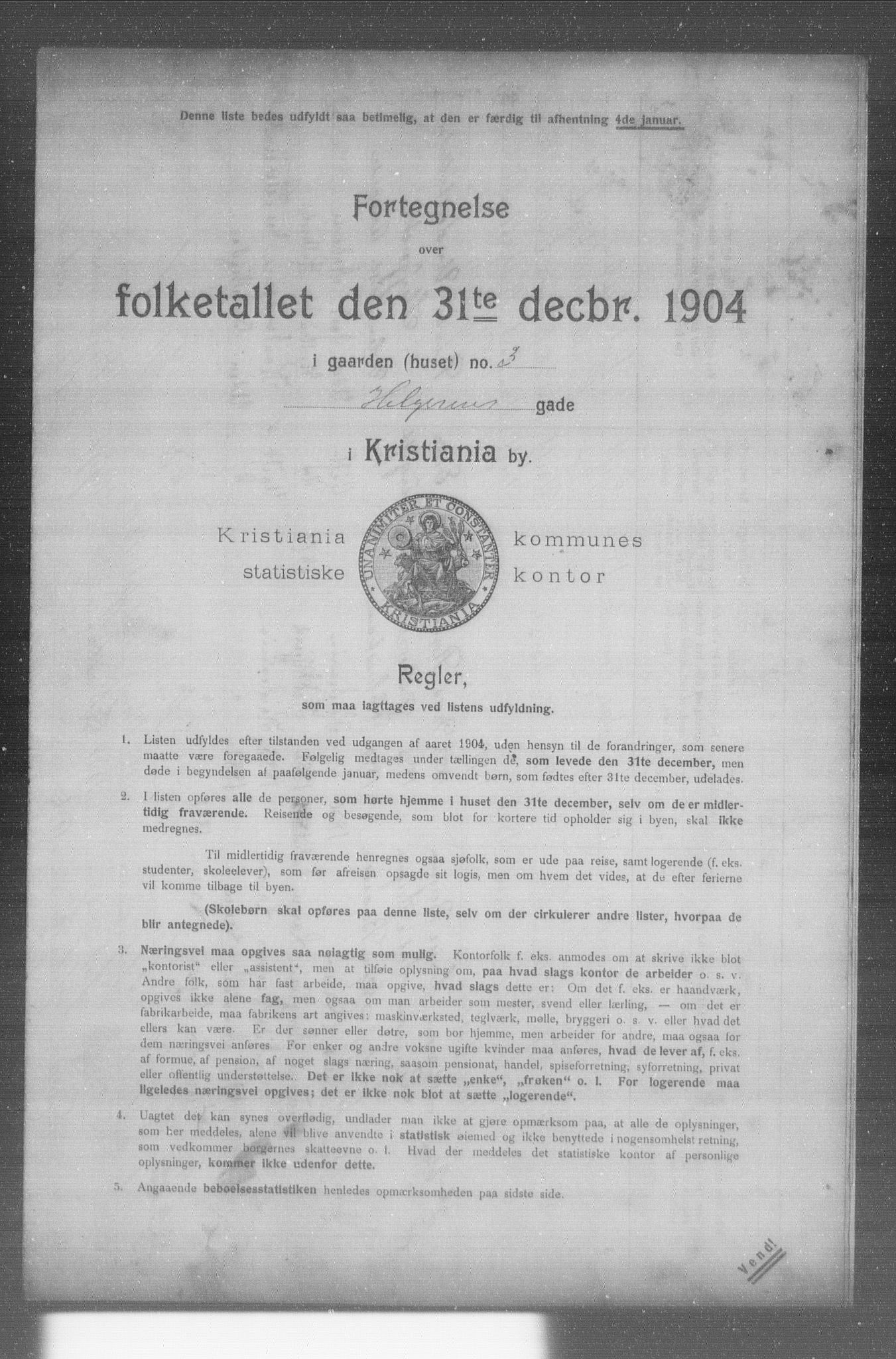 OBA, Municipal Census 1904 for Kristiania, 1904, p. 7392