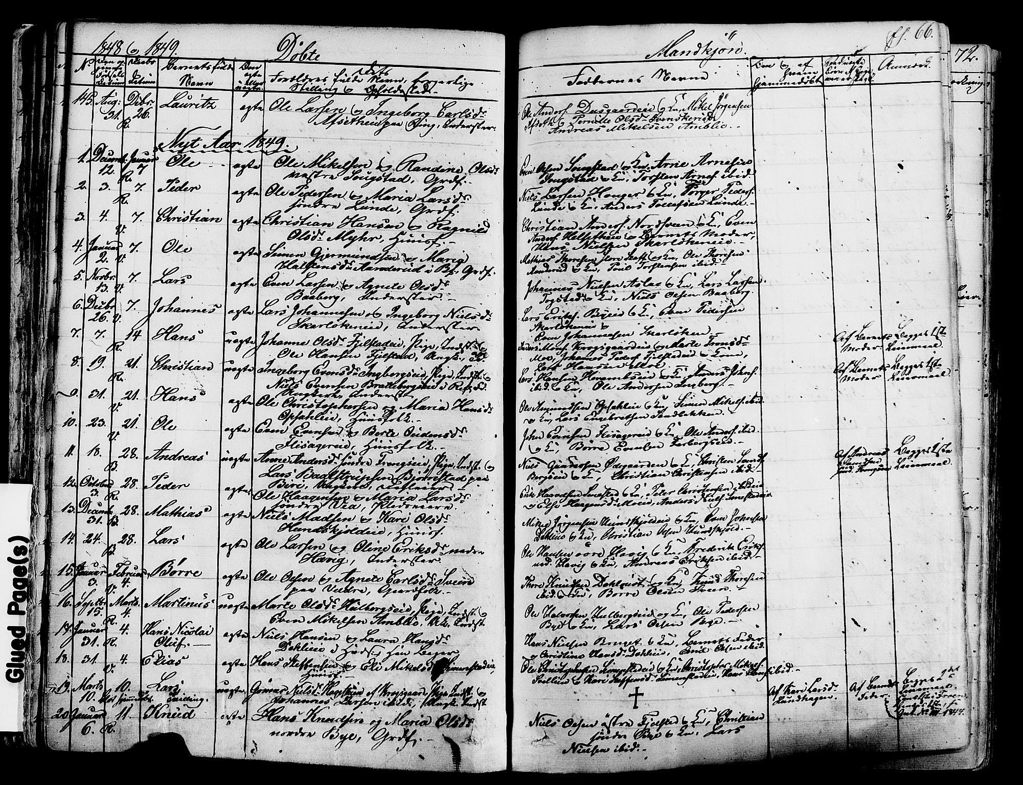 Ringsaker prestekontor, SAH/PREST-014/K/Ka/L0008: Parish register (official) no. 8, 1837-1850, p. 66