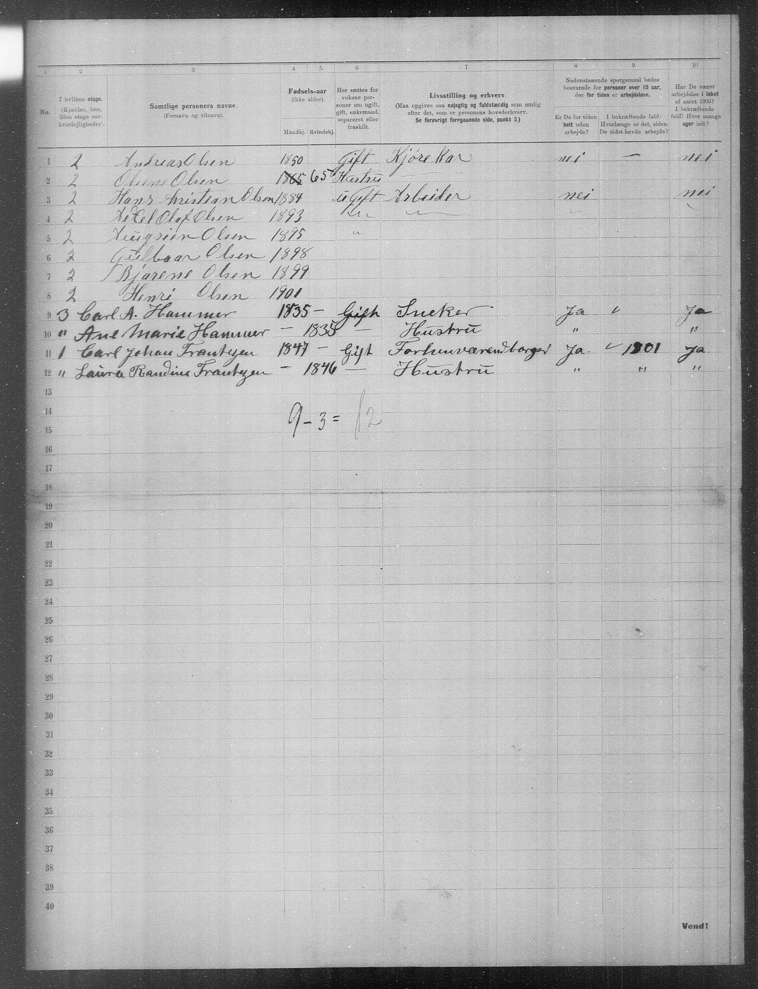 OBA, Municipal Census 1903 for Kristiania, 1903, p. 19834