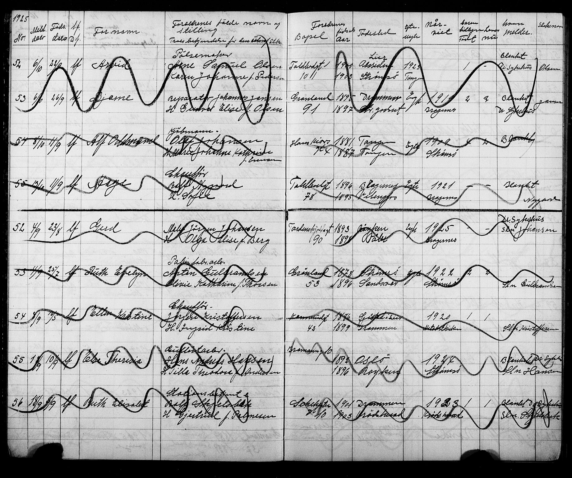 Strømsø kirkebøker, SAKO/A-246/Y/Ya/L0010: Parish register draft no. I 10, 1925-1930