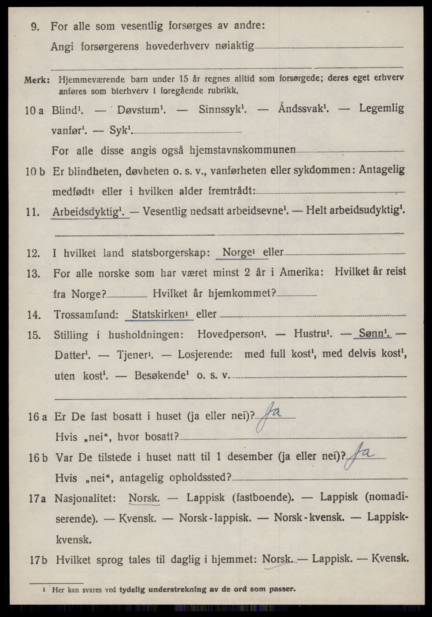 SAT, 1920 census for Rennebu, 1920, p. 4437