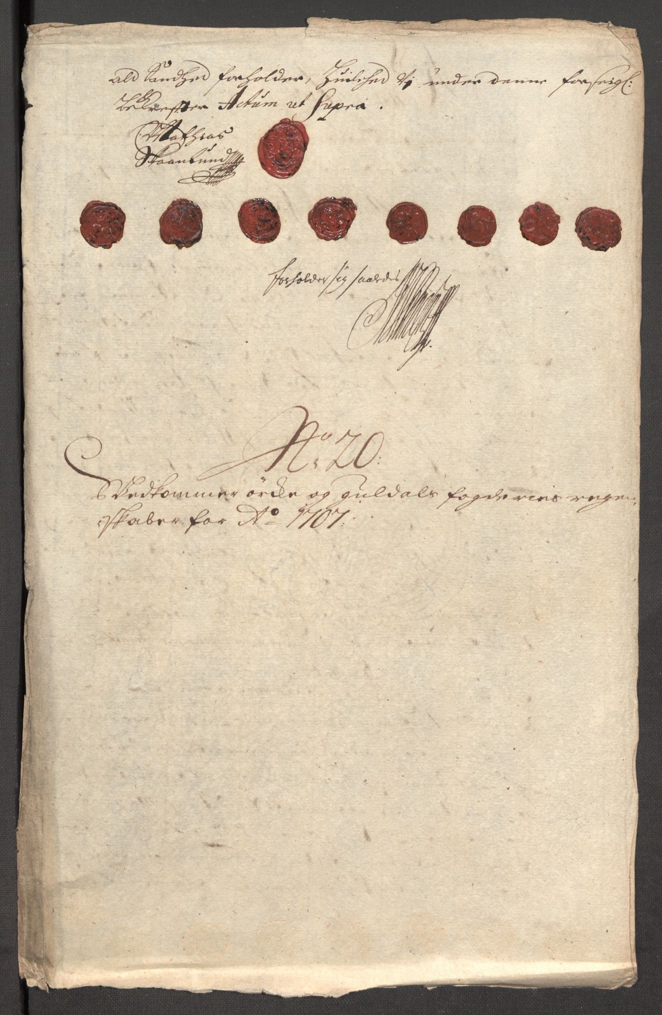 Rentekammeret inntil 1814, Reviderte regnskaper, Fogderegnskap, AV/RA-EA-4092/R60/L3957: Fogderegnskap Orkdal og Gauldal, 1707, p. 302