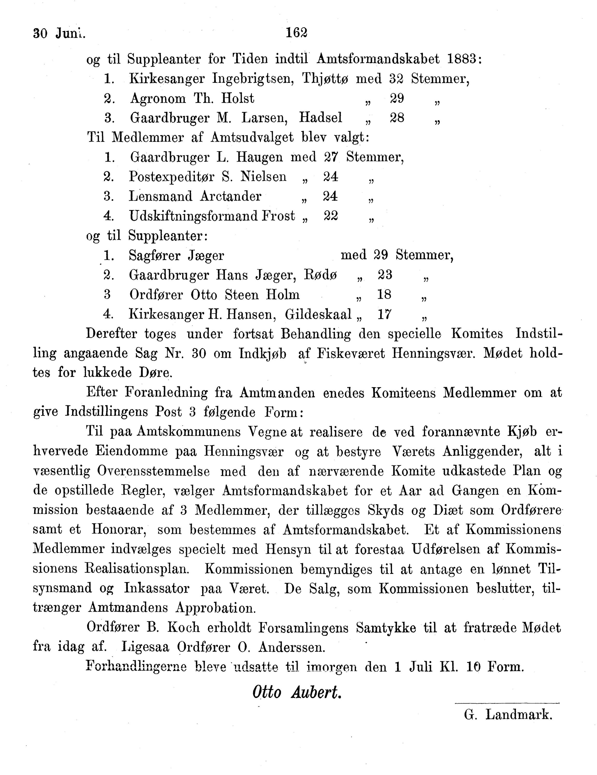 Nordland Fylkeskommune. Fylkestinget, AIN/NFK-17/176/A/Ac/L0014: Fylkestingsforhandlinger 1881-1885, 1881-1885