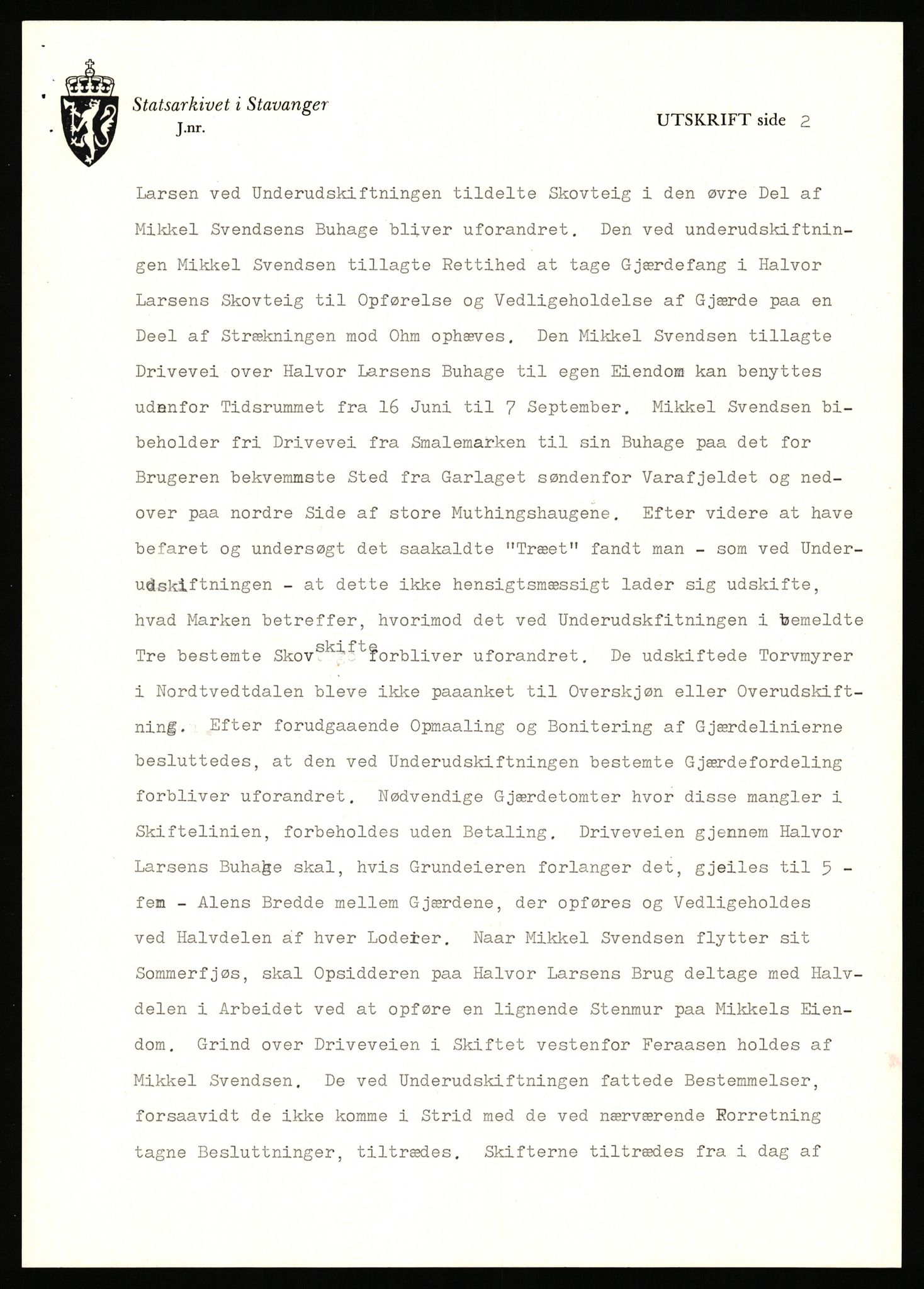 Statsarkivet i Stavanger, AV/SAST-A-101971/03/Y/Yj/L0063: Avskrifter sortert etter gårdsnavn: Nordbraud - Nordvik, 1750-1930, p. 509