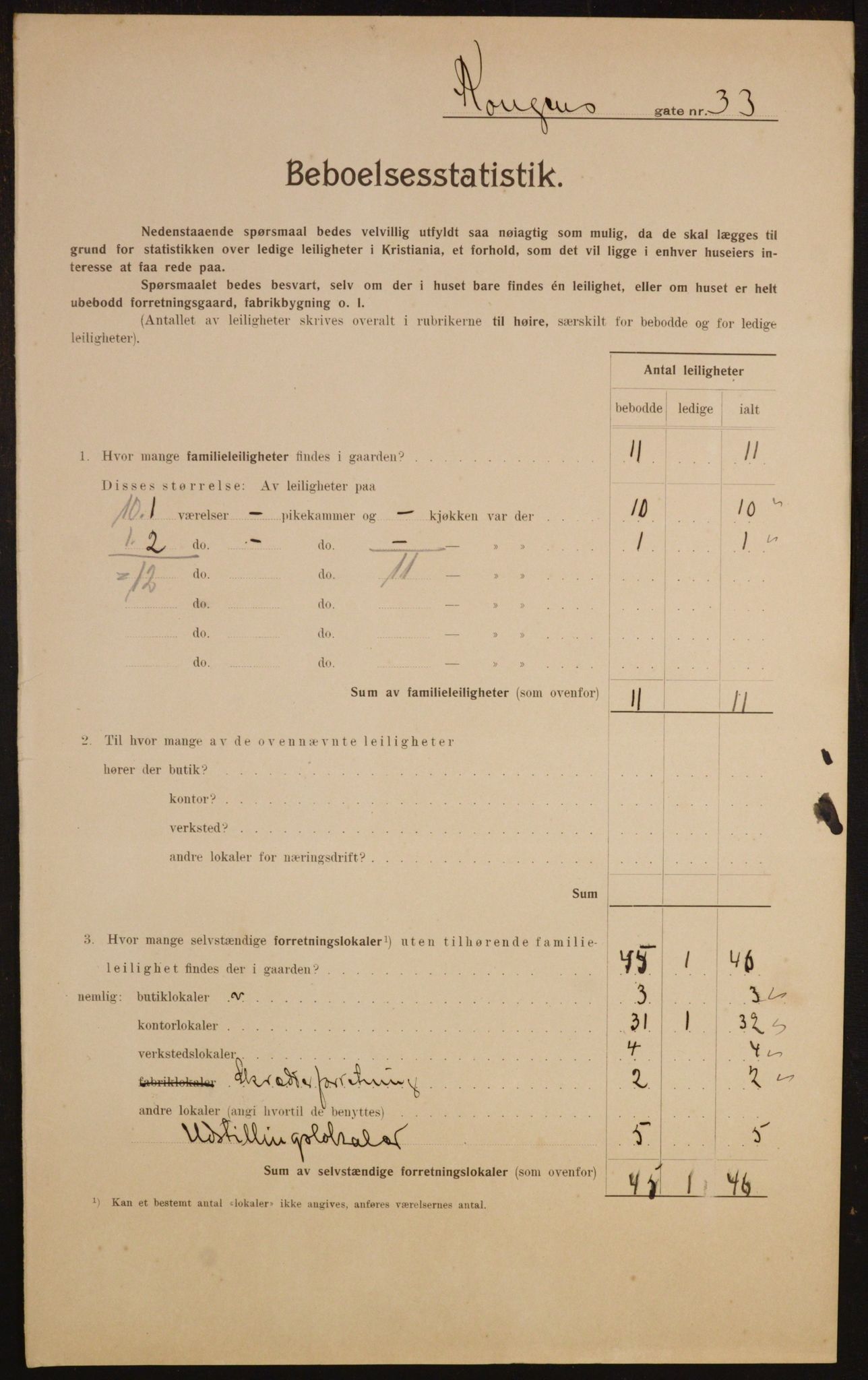 OBA, Municipal Census 1910 for Kristiania, 1910, p. 51199