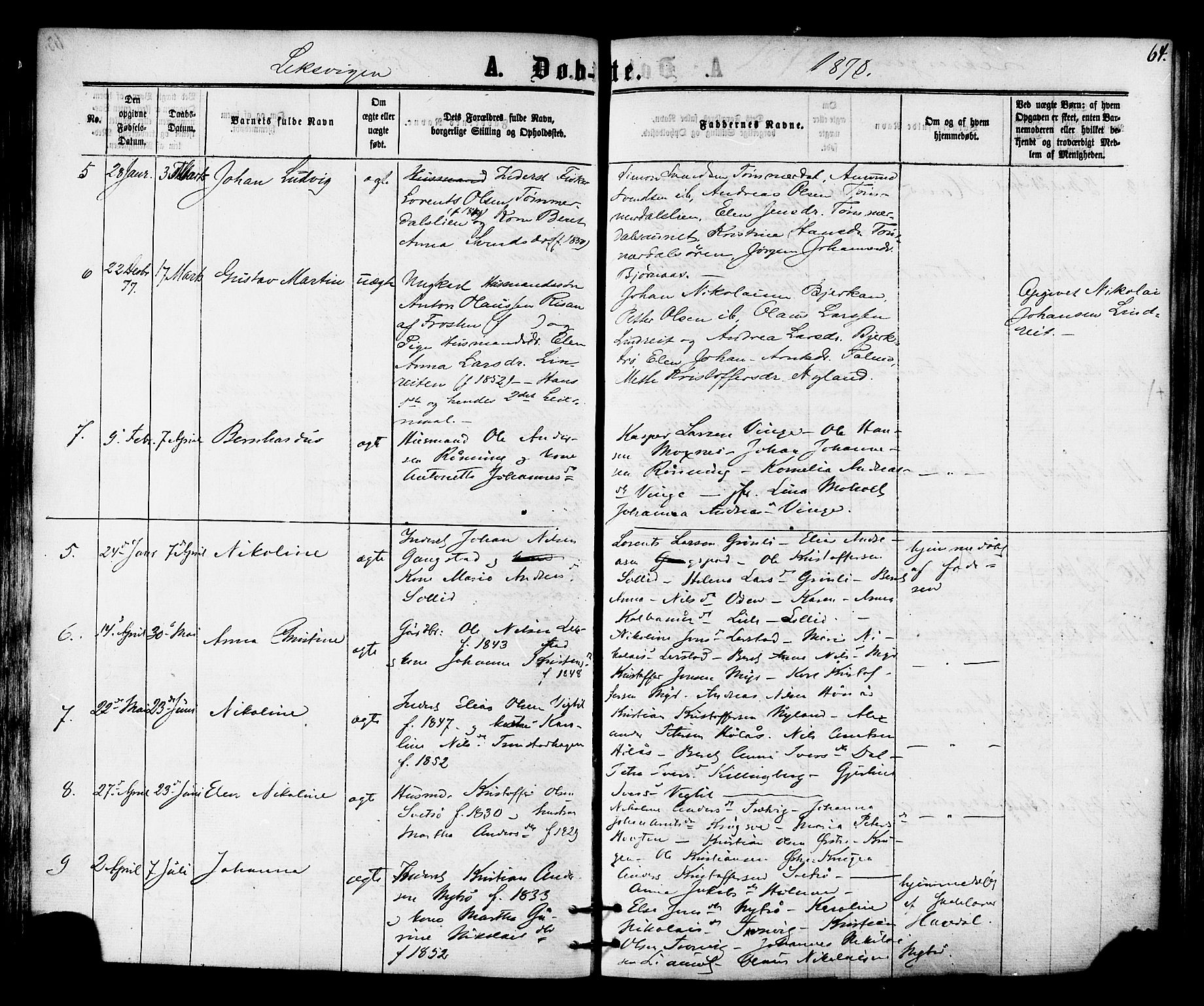 Ministerialprotokoller, klokkerbøker og fødselsregistre - Nord-Trøndelag, SAT/A-1458/701/L0009: Parish register (official) no. 701A09 /1, 1864-1882, p. 64