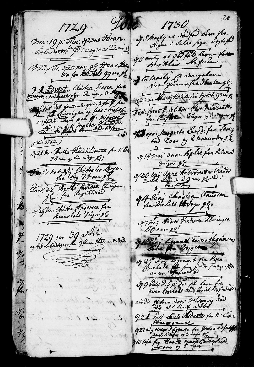 Stokke kirkebøker, AV/SAKO-A-320/F/Fa/L0001: Parish register (official) no. I 1, 1717-1733, p. 20