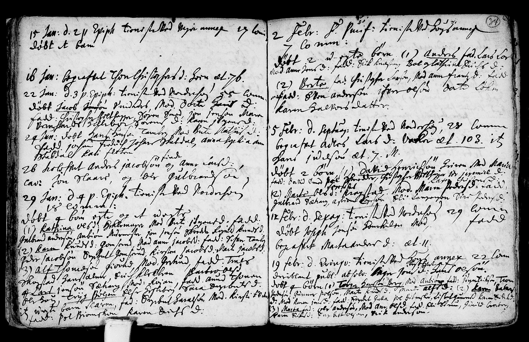 Norderhov kirkebøker, AV/SAKO-A-237/F/Fa/L0001: Parish register (official) no. 1, 1704-1716, p. 34