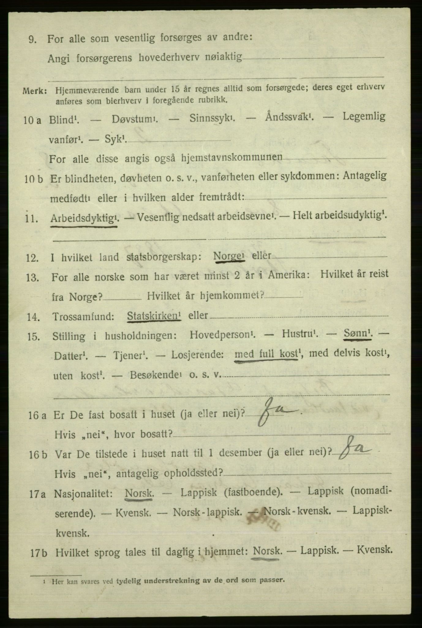 SATØ, 1920 census for Talvik, 1920, p. 5537