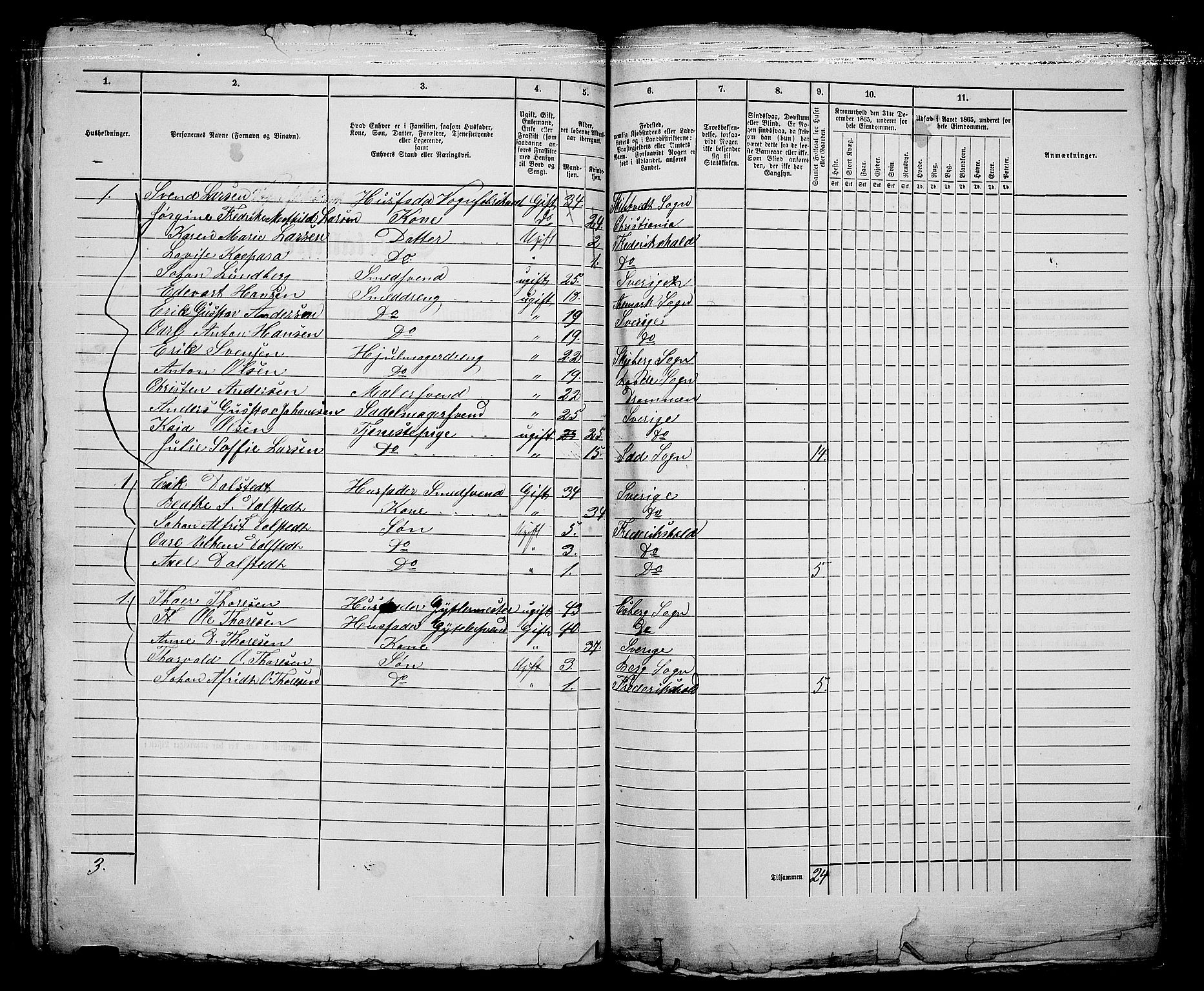 RA, 1865 census for Fredrikshald, 1865, p. 631