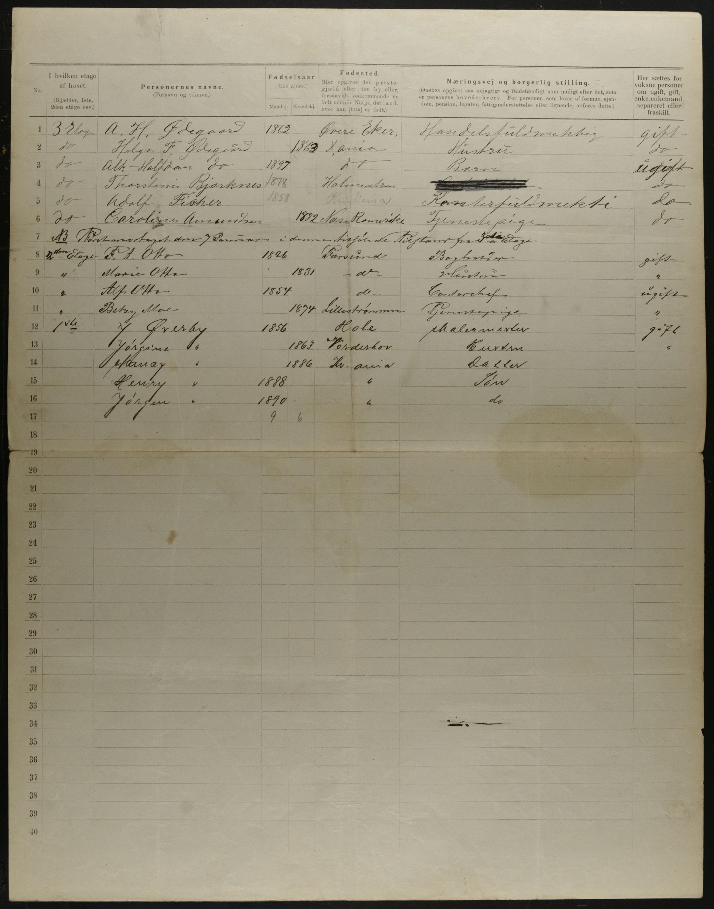 OBA, Municipal Census 1901 for Kristiania, 1901, p. 14454