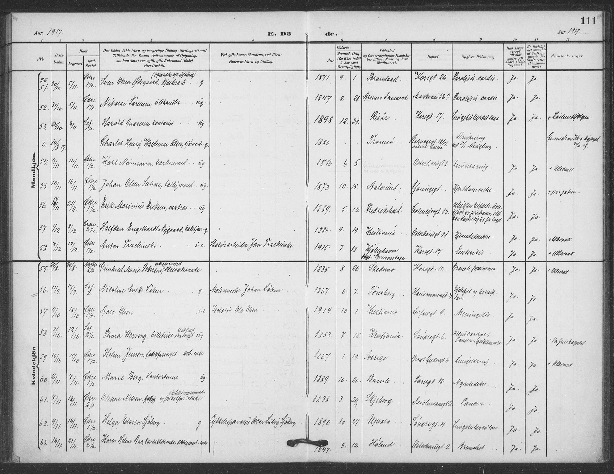 Jakob prestekontor Kirkebøker, AV/SAO-A-10850/F/Fa/L0011: Parish register (official) no. 11, 1906-1920, p. 111