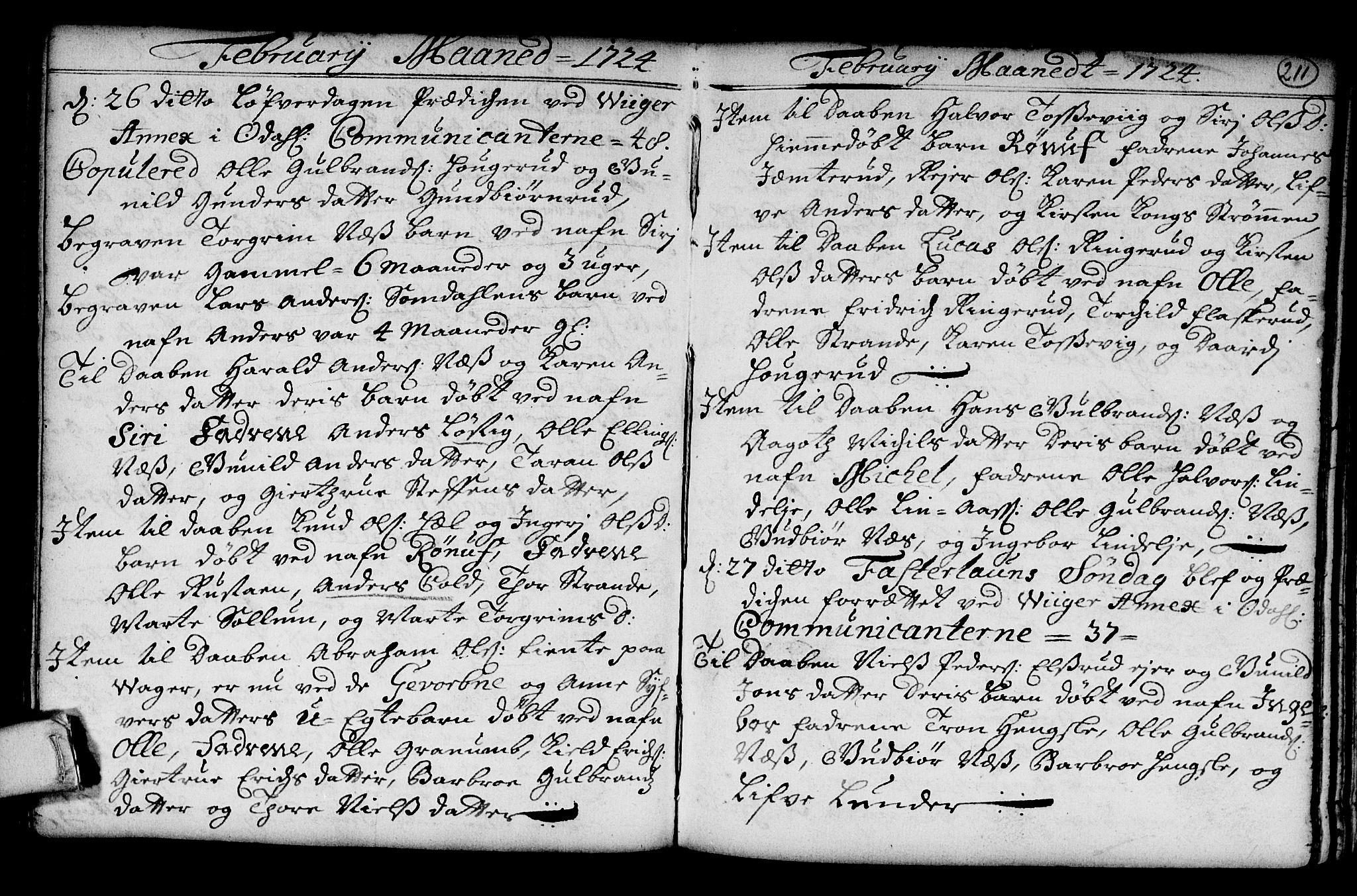 Norderhov kirkebøker, AV/SAKO-A-237/G/Ga/L0001: Parish register (copy) no. I 1, 1717-1725, p. 211