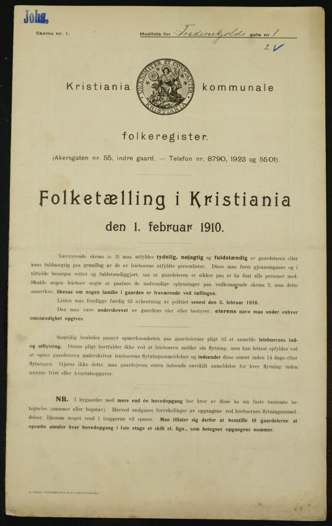 OBA, Municipal Census 1910 for Kristiania, 1910, p. 107890