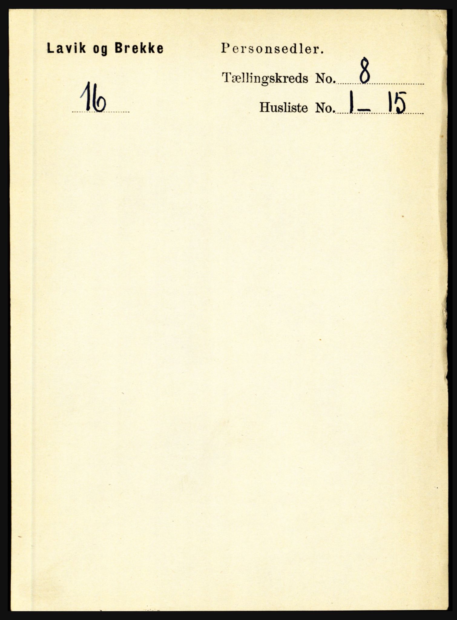 RA, 1891 census for 1415 Lavik og Brekke, 1891, p. 1500