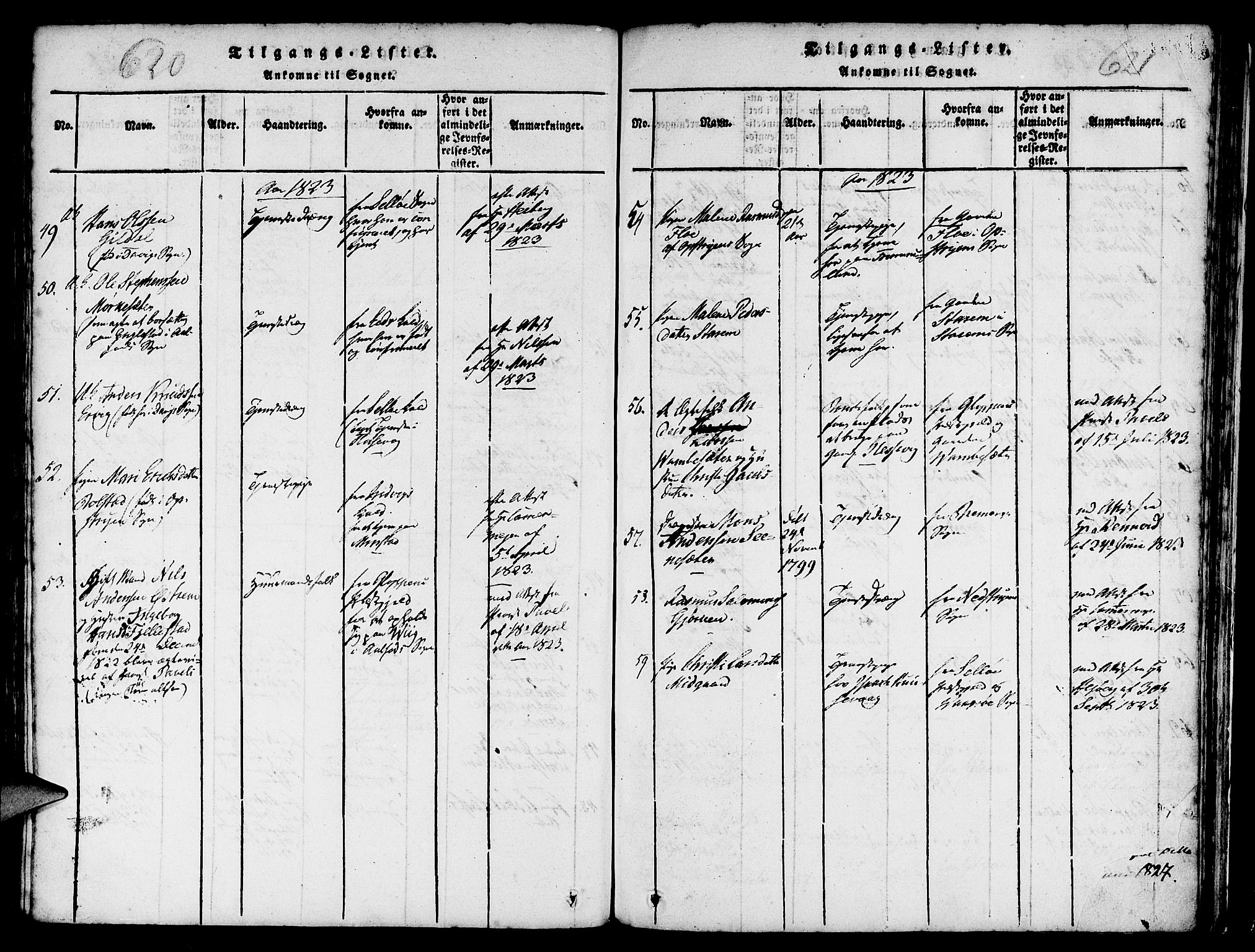Davik sokneprestembete, SAB/A-79701/H/Haa/Haaa/L0003: Parish register (official) no. A 3, 1816-1830, p. 620-621