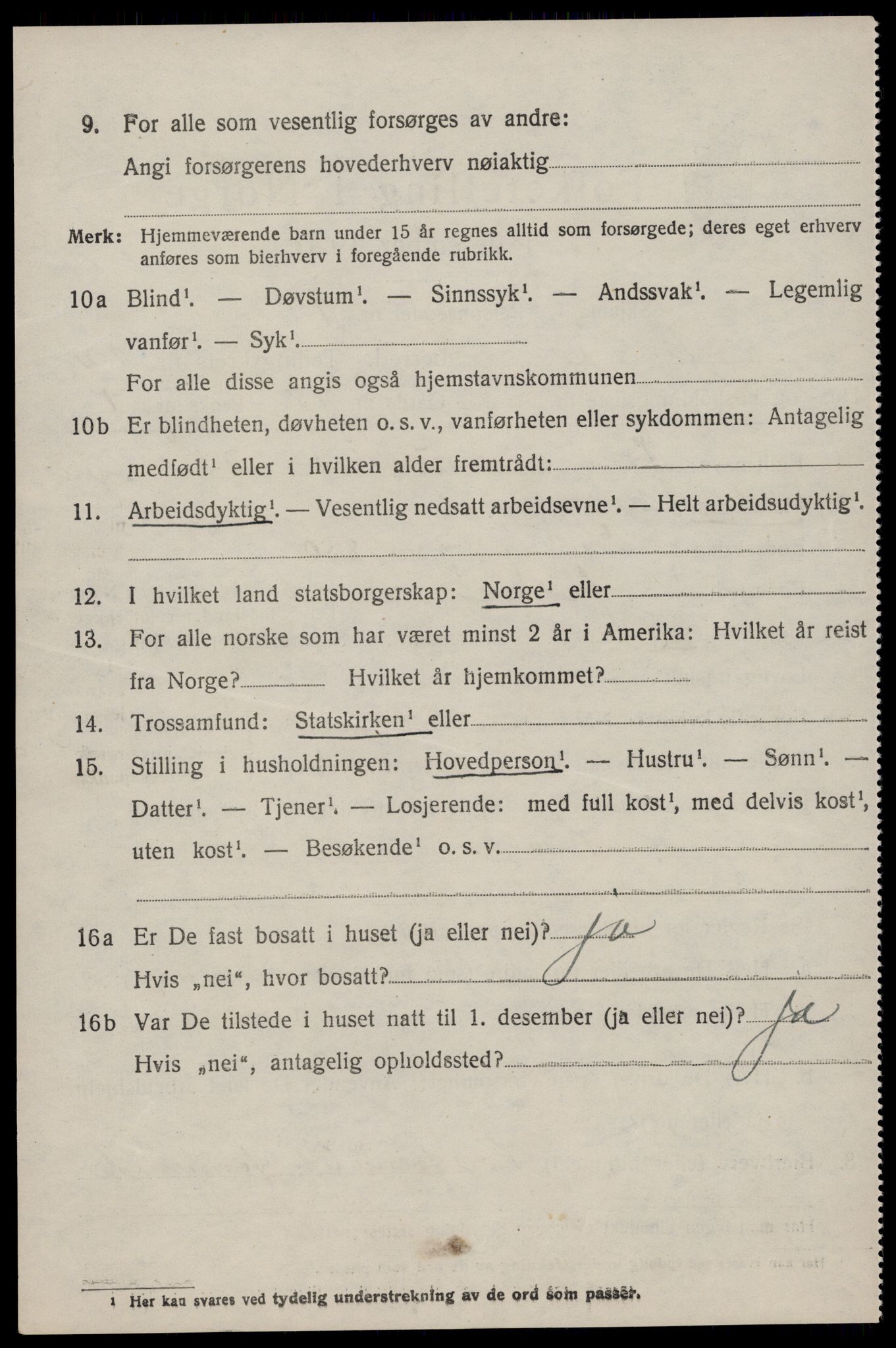 SAST, 1920 census for Jelsa, 1920, p. 3319