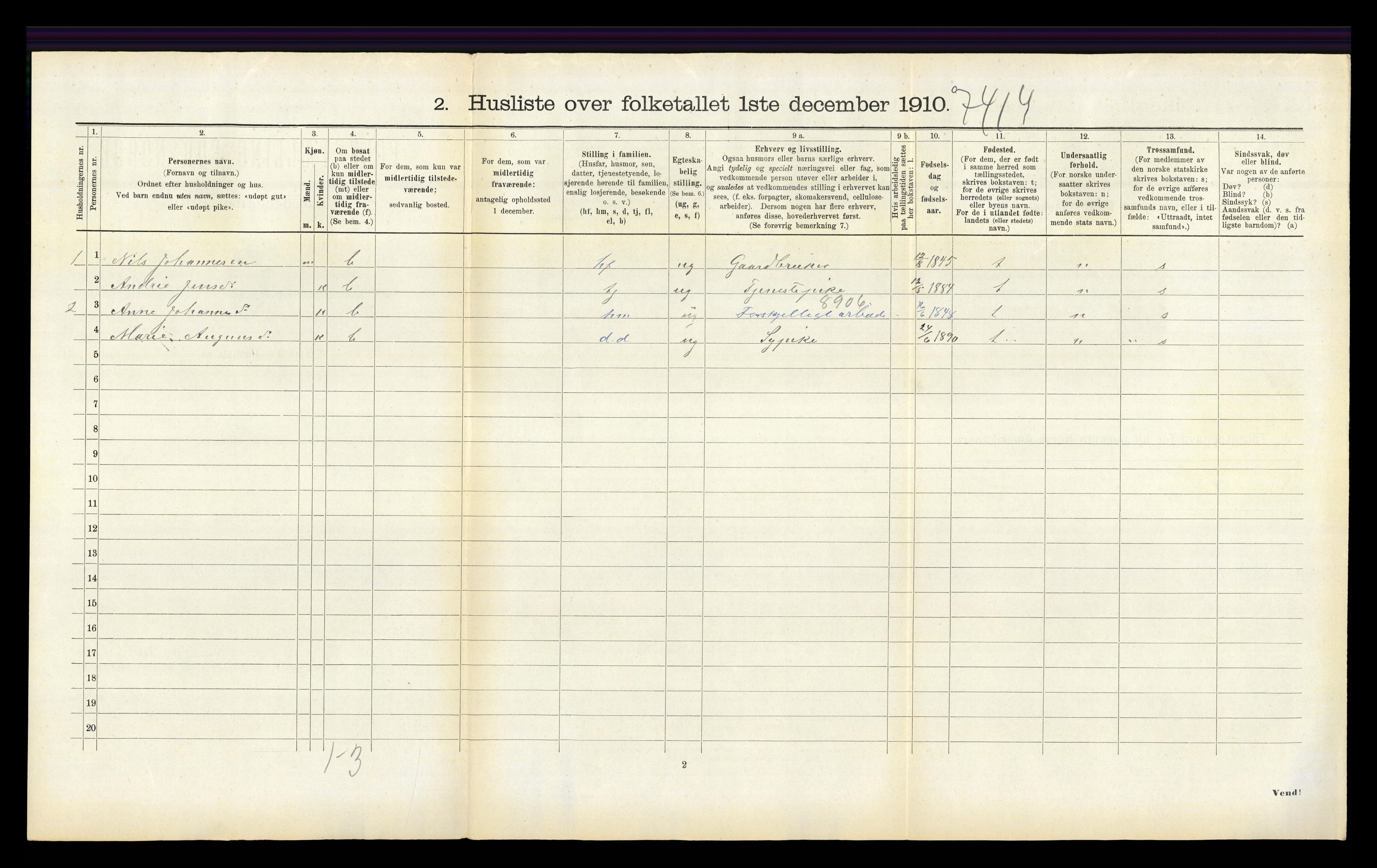 RA, 1910 census for Hafslo, 1910, p. 166