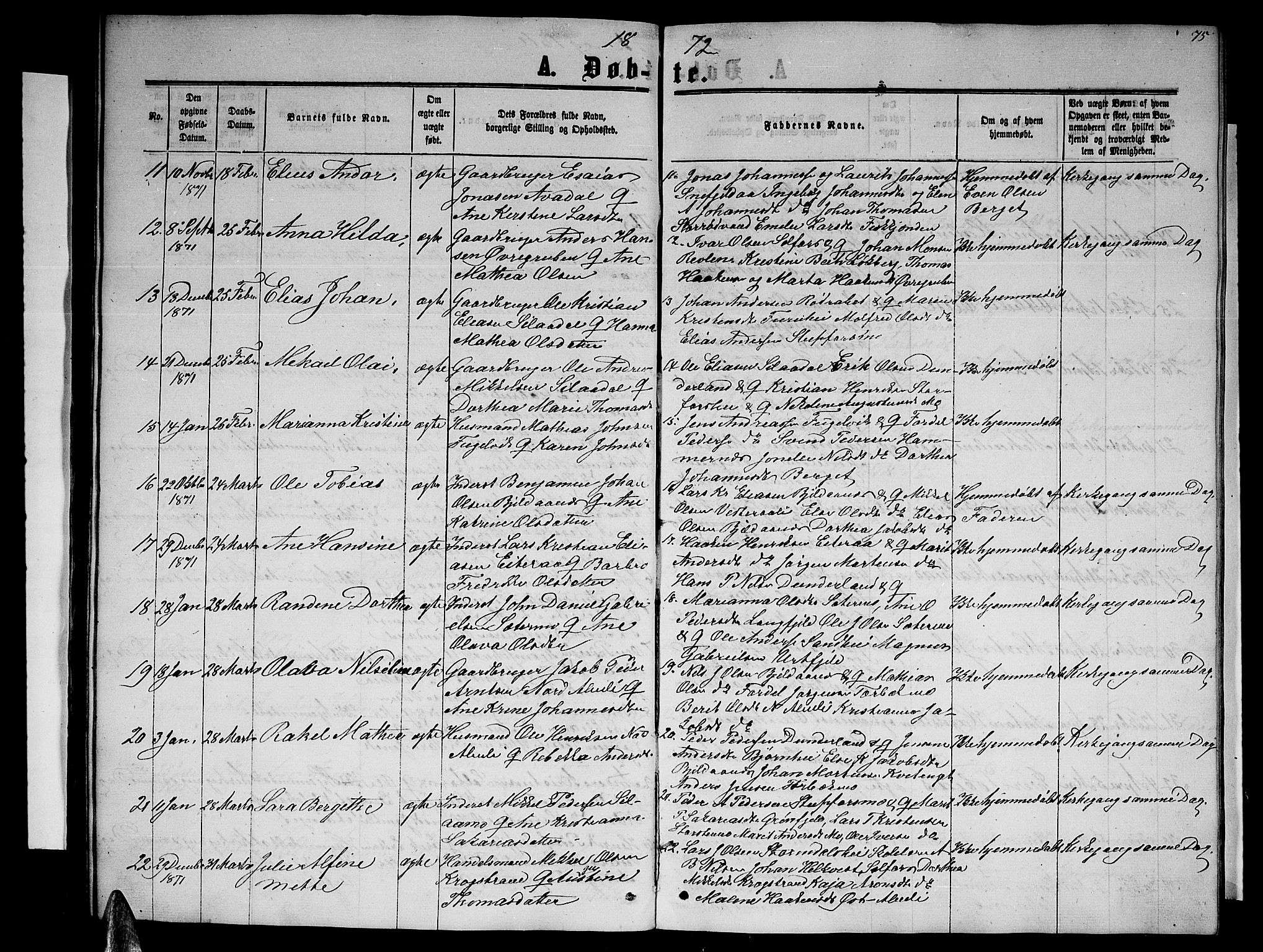 Ministerialprotokoller, klokkerbøker og fødselsregistre - Nordland, SAT/A-1459/827/L0415: Parish register (copy) no. 827C04, 1864-1886, p. 75