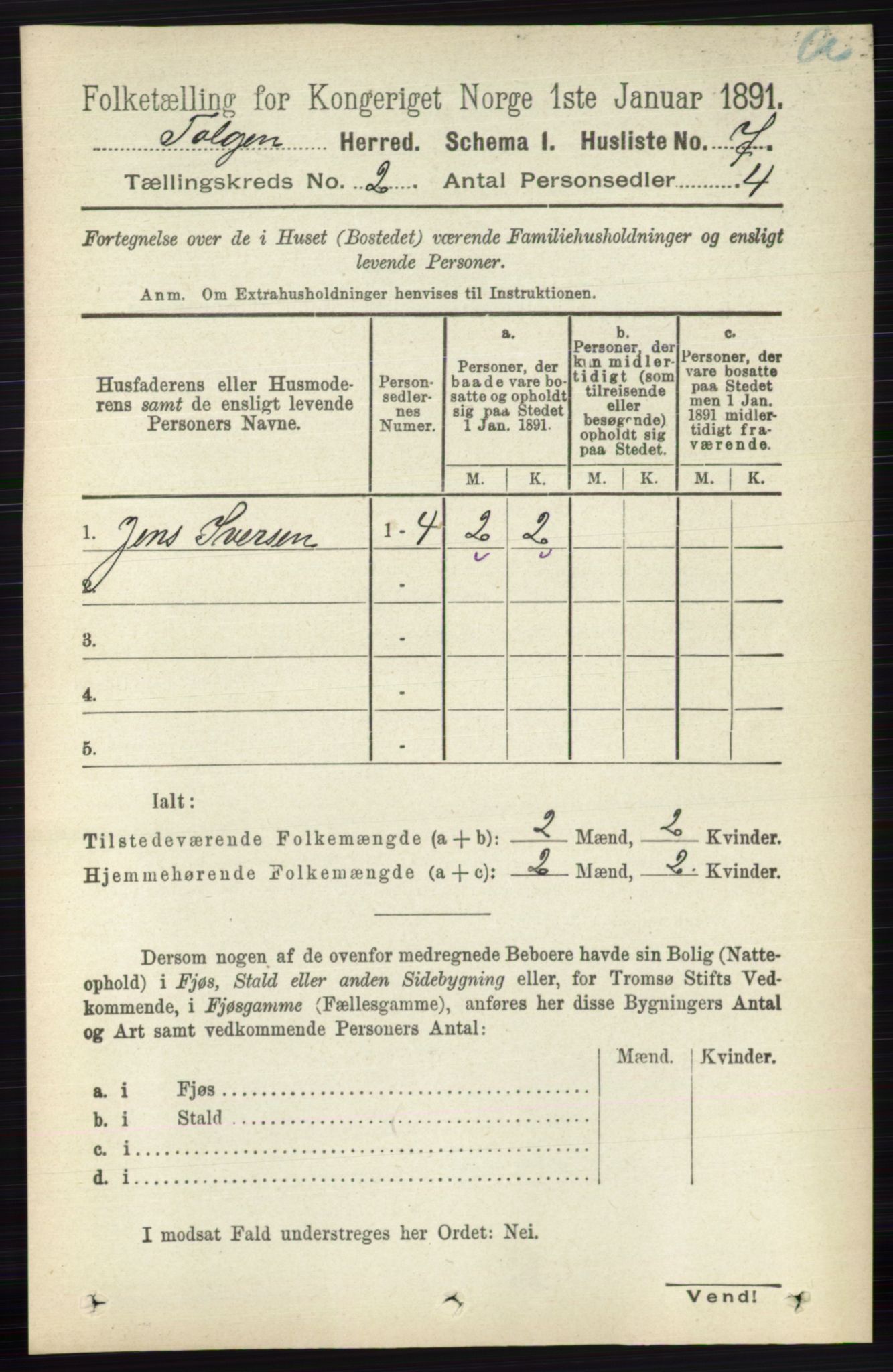 RA, 1891 census for 0436 Tolga, 1891, p. 252