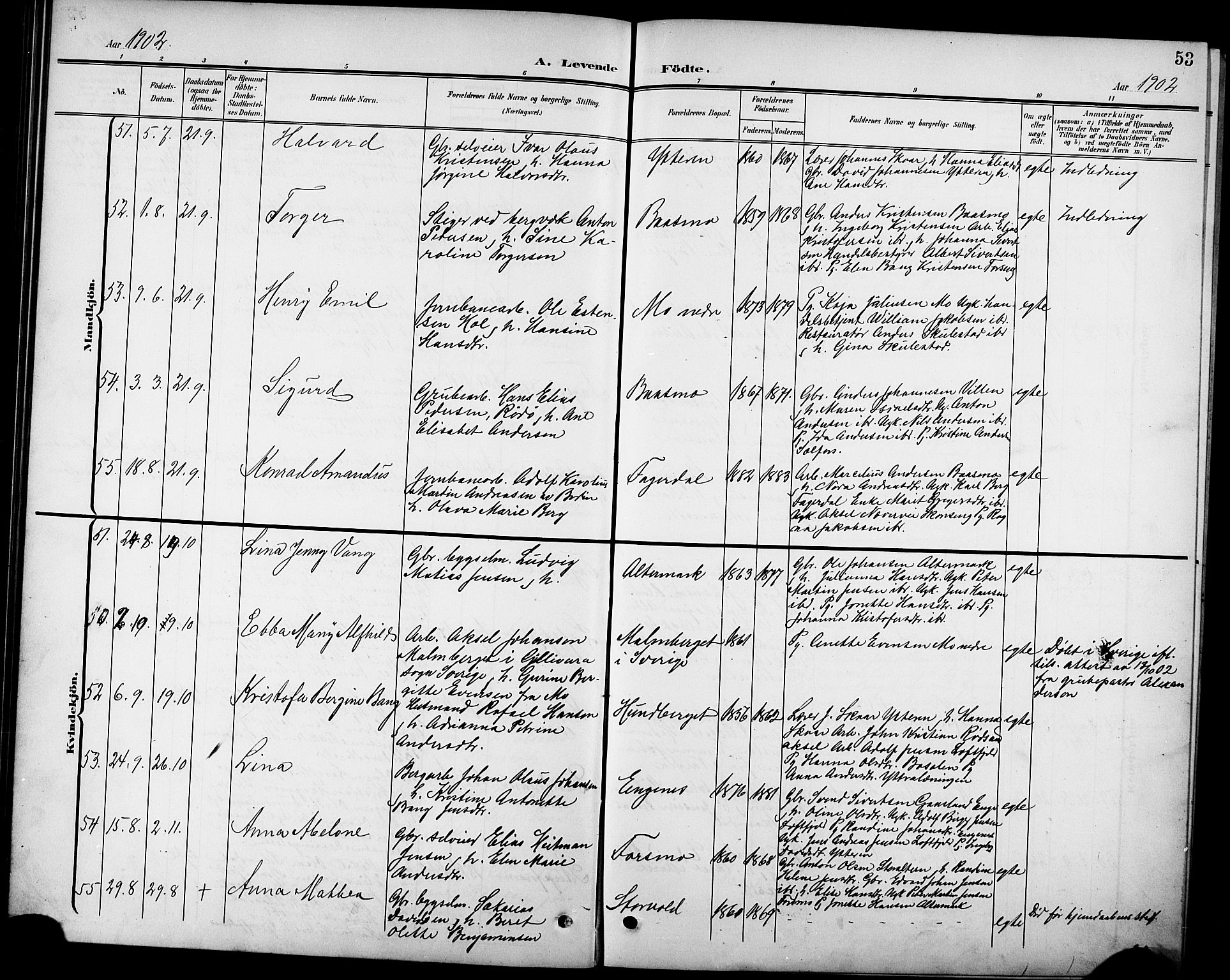 Ministerialprotokoller, klokkerbøker og fødselsregistre - Nordland, AV/SAT-A-1459/827/L0422: Parish register (copy) no. 827C11, 1899-1912, p. 53