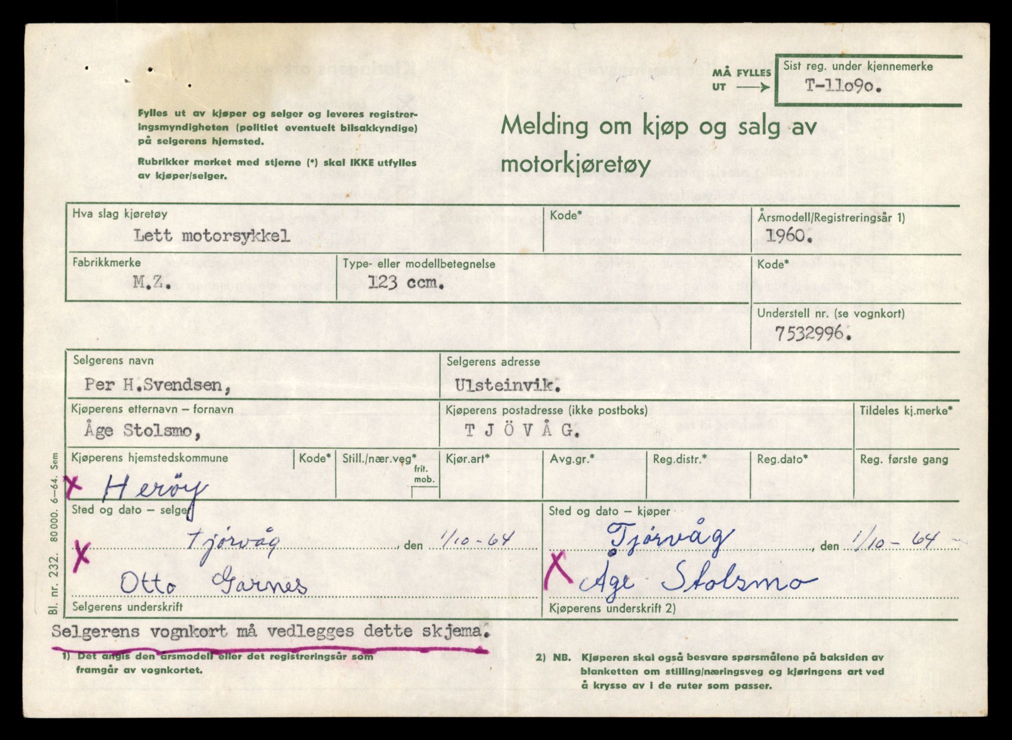 Møre og Romsdal vegkontor - Ålesund trafikkstasjon, AV/SAT-A-4099/F/Fe/L0026: Registreringskort for kjøretøy T 11046 - T 11160, 1927-1998, p. 1279