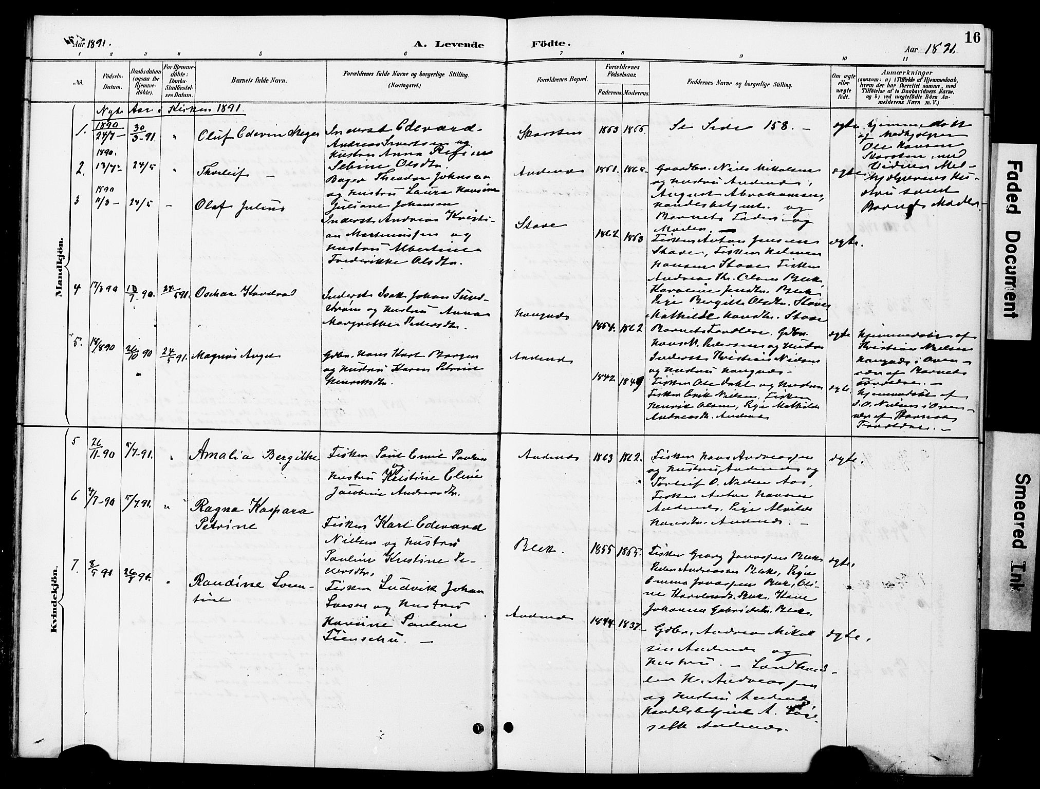 Ministerialprotokoller, klokkerbøker og fødselsregistre - Nordland, AV/SAT-A-1459/899/L1448: Parish register (copy) no. 899C03, 1887-1902, p. 16