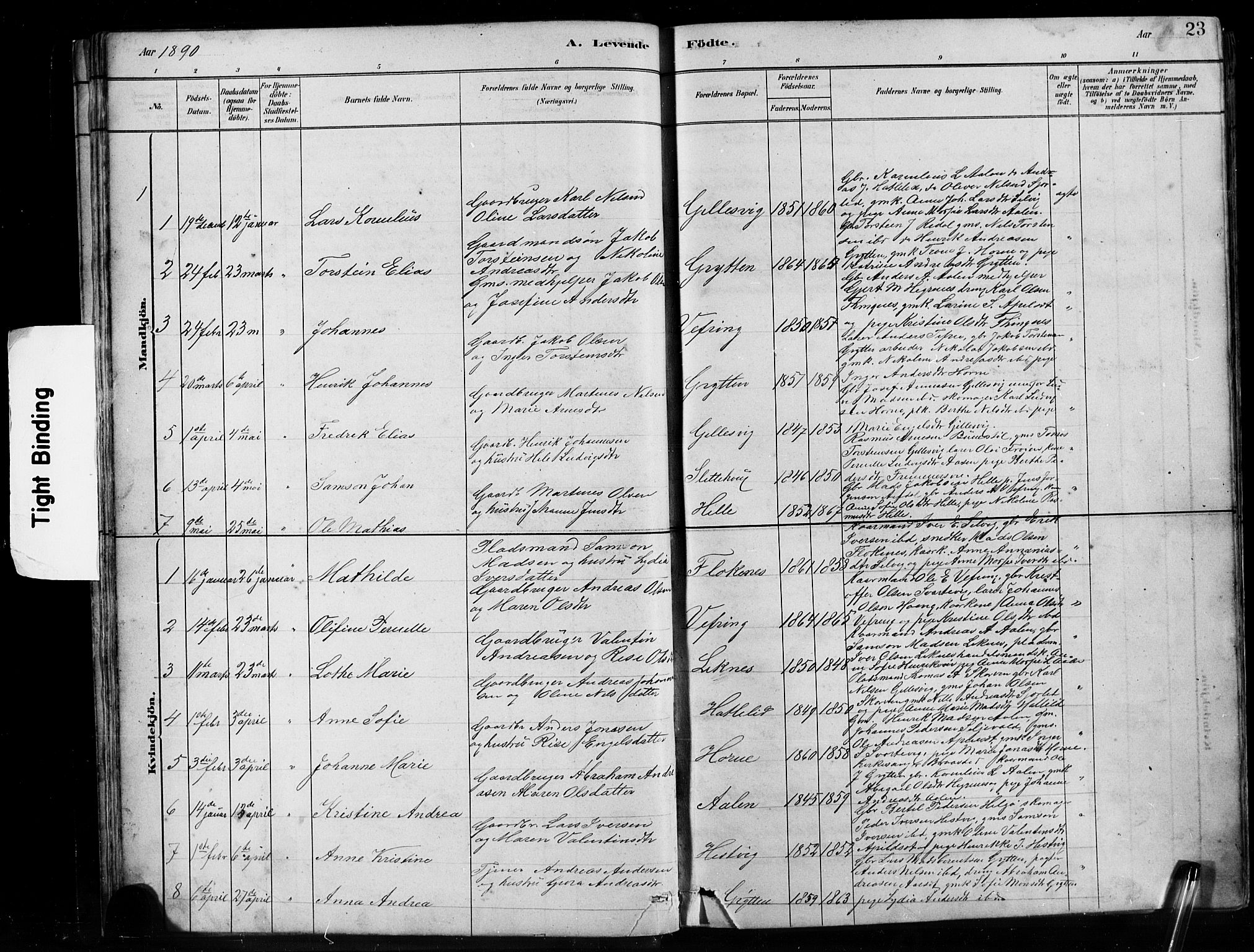 Førde sokneprestembete, SAB/A-79901/H/Hab/Habe/L0001: Parish register (copy) no. E 1, 1881-1920, p. 23