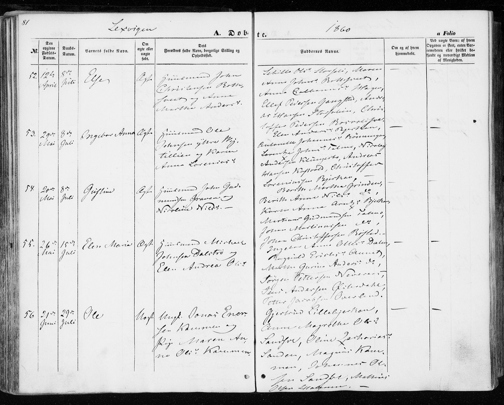 Ministerialprotokoller, klokkerbøker og fødselsregistre - Nord-Trøndelag, SAT/A-1458/701/L0008: Parish register (official) no. 701A08 /1, 1854-1863, p. 81
