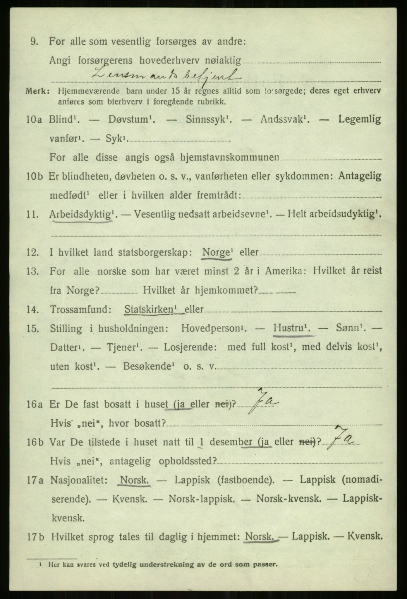 SATØ, 1920 census for Helgøy, 1920, p. 1380