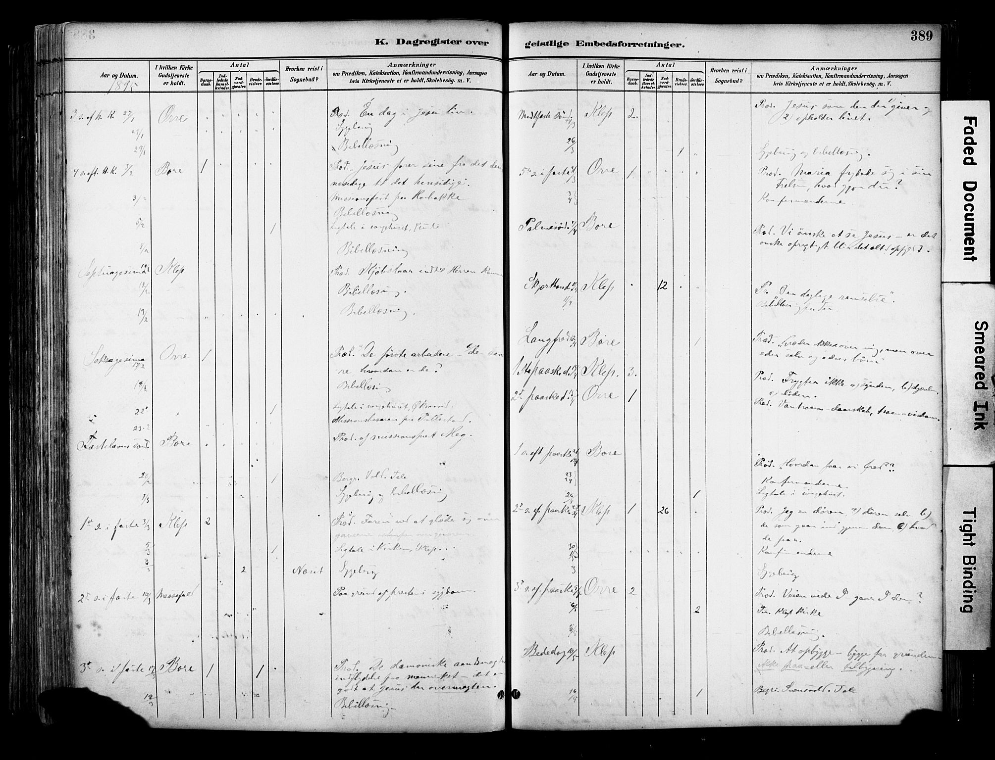 Klepp sokneprestkontor, AV/SAST-A-101803/001/3/30BA/L0009: Parish register (official) no. A 7, 1886-1915, p. 389