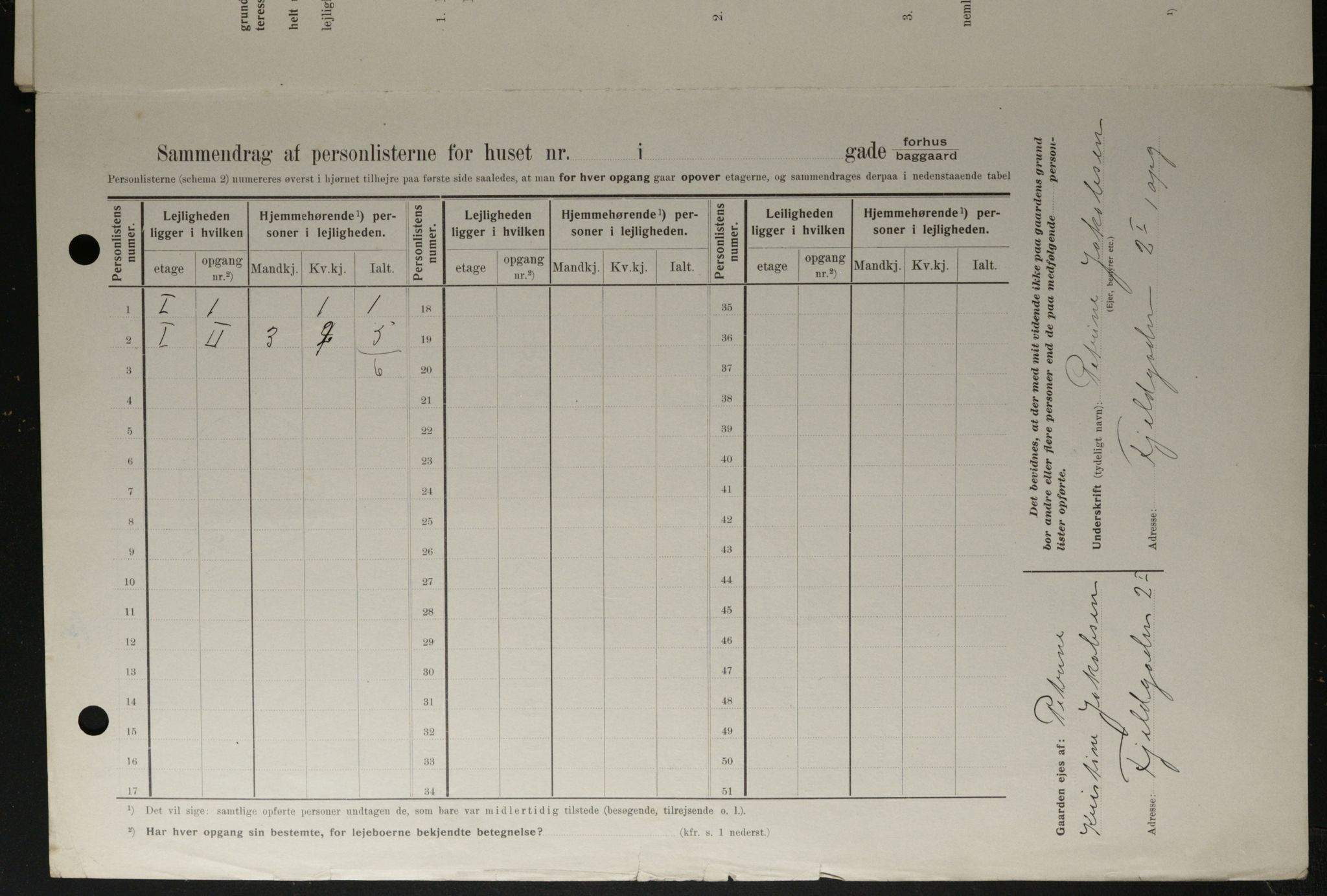 OBA, Municipal Census 1908 for Kristiania, 1908, p. 21958