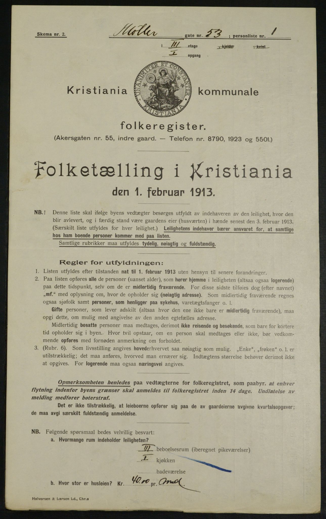 OBA, Municipal Census 1913 for Kristiania, 1913, p. 68974