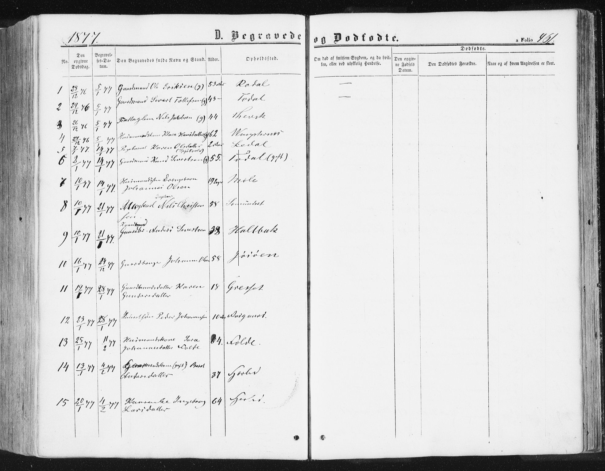 Ministerialprotokoller, klokkerbøker og fødselsregistre - Møre og Romsdal, SAT/A-1454/578/L0905: Parish register (official) no. 578A04, 1859-1877, p. 461