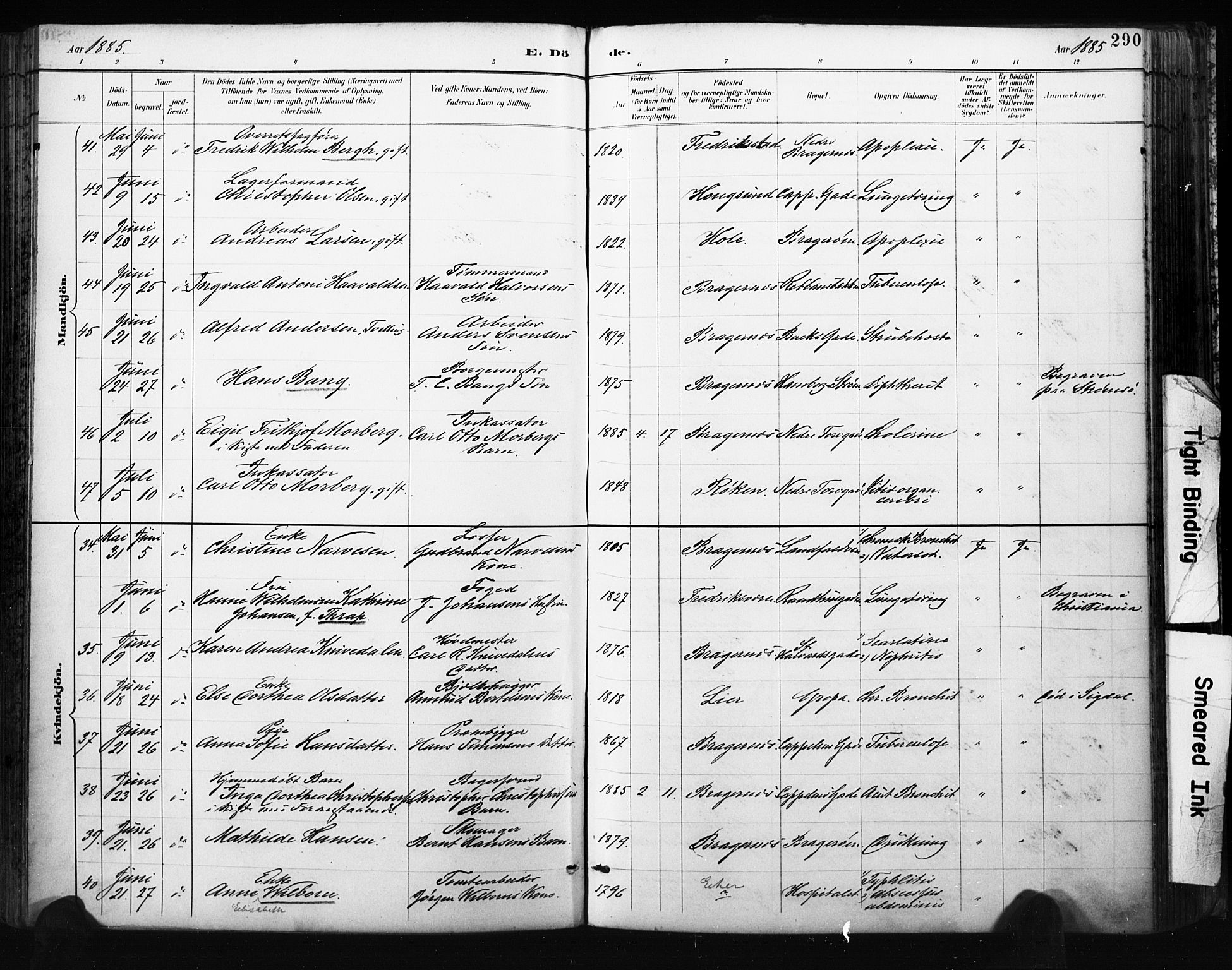 Bragernes kirkebøker, AV/SAKO-A-6/F/Fb/L0007: Parish register (official) no. II 7, 1885-1893, p. 290