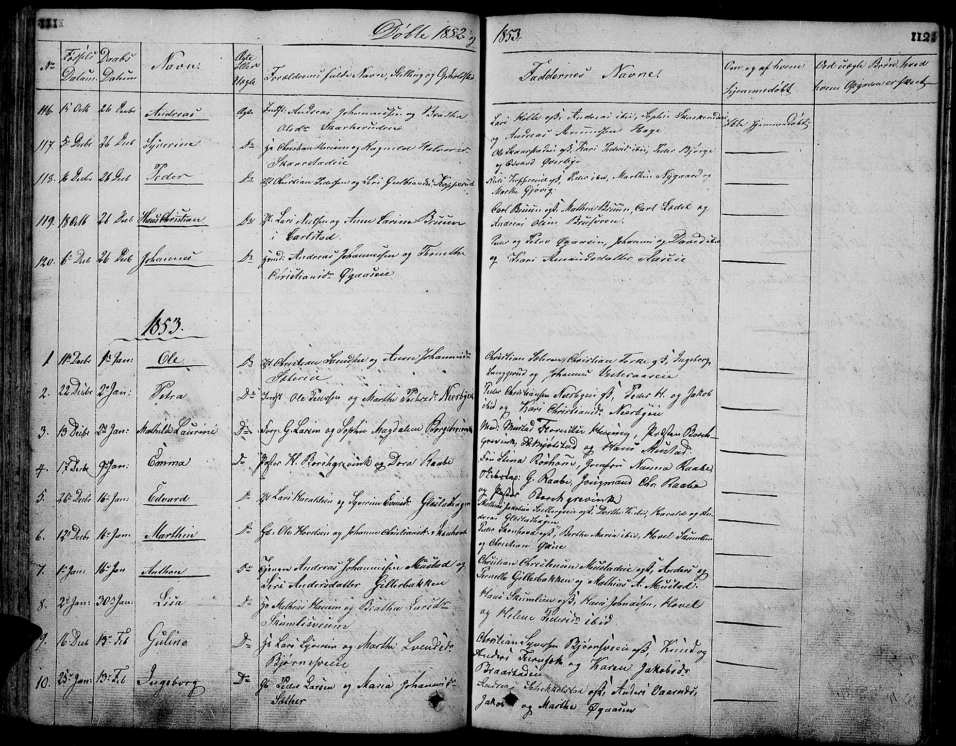 Vardal prestekontor, SAH/PREST-100/H/Ha/Hab/L0004: Parish register (copy) no. 4, 1831-1853, p. 112