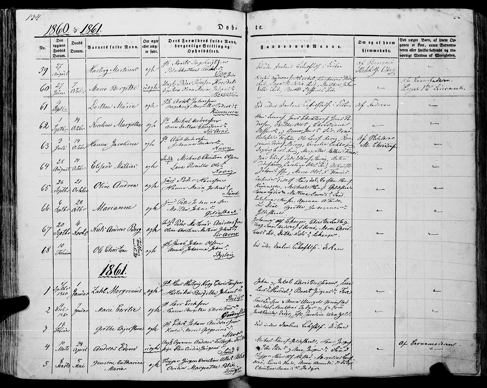 Ministerialprotokoller, klokkerbøker og fødselsregistre - Nordland, SAT/A-1459/805/L0097: Parish register (official) no. 805A04, 1837-1861, p. 134